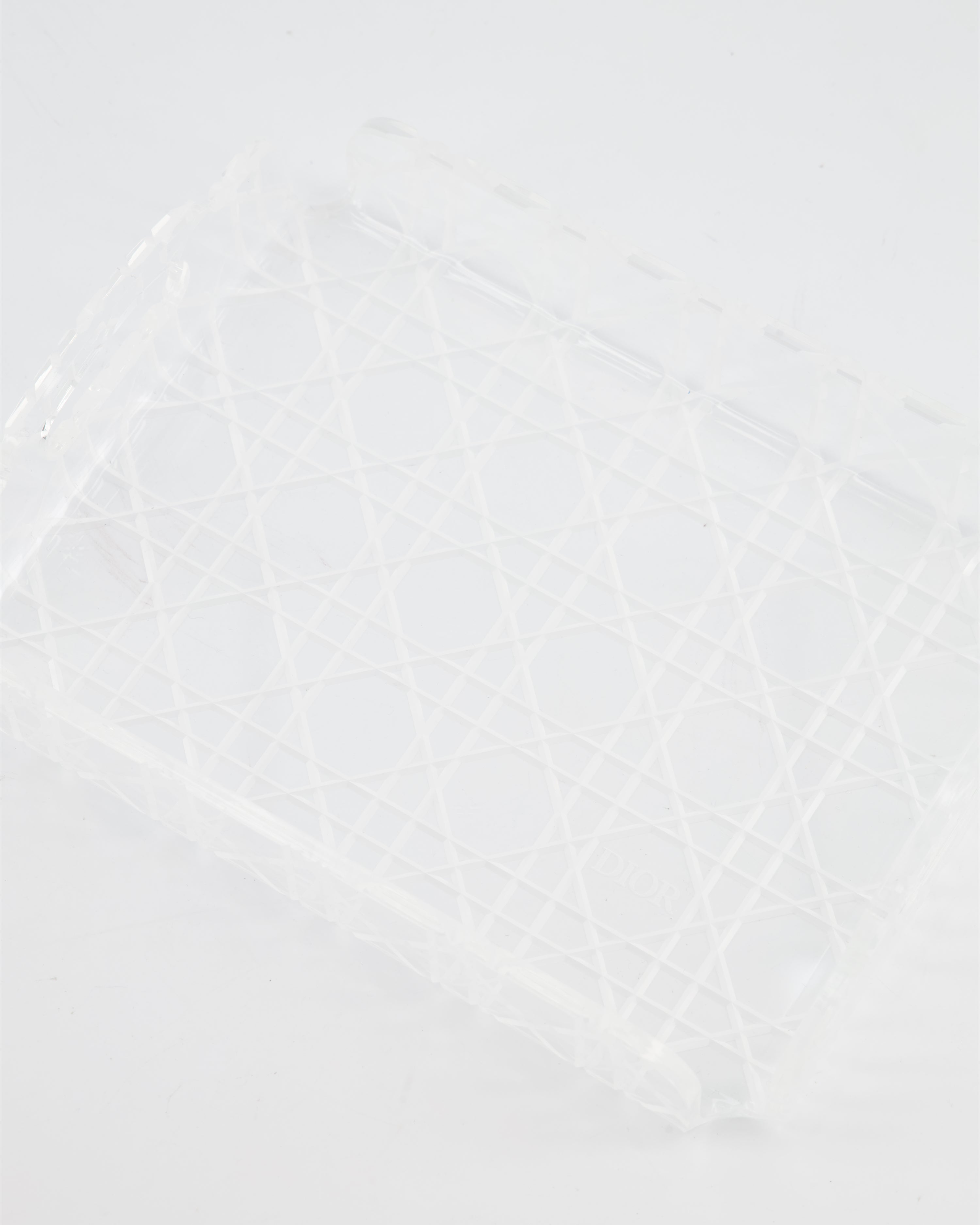 Christian Dior Clear Perspex, White Cannage Mini Tray RRP £190