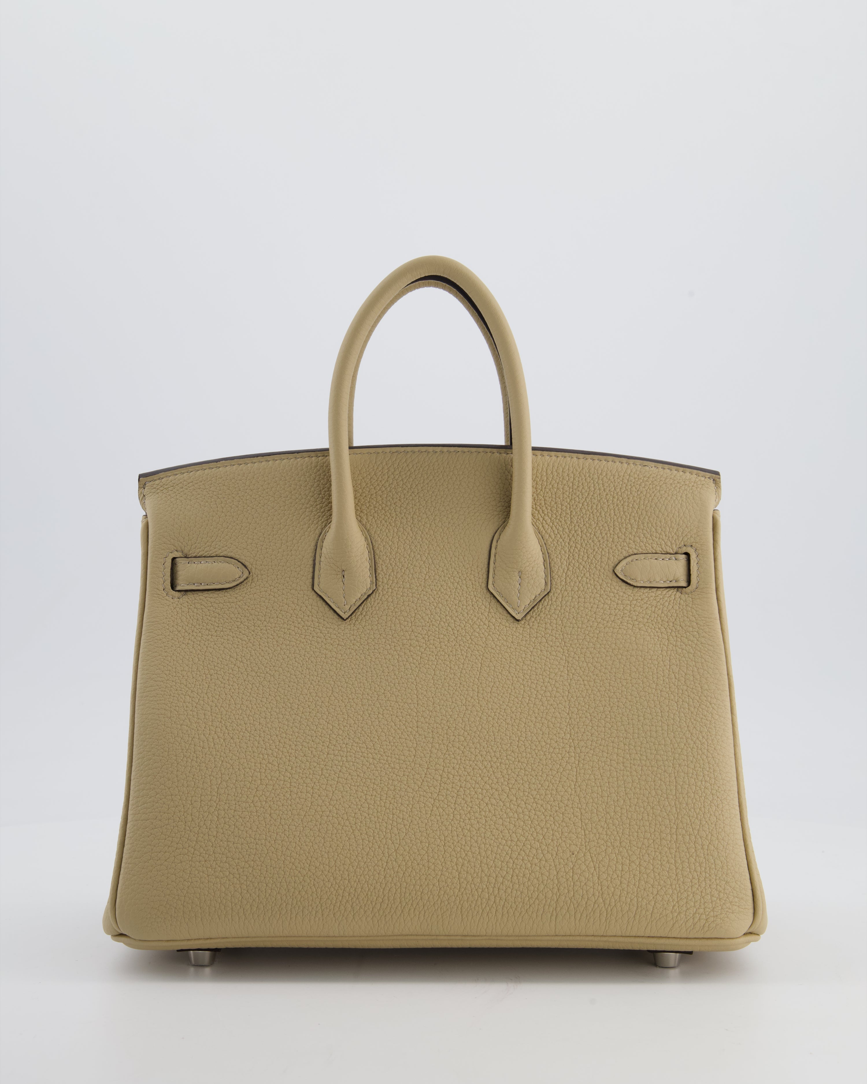 *RARE* Hermès Birkin 25 Retourne Bag in Trench Togo Leather with Palladium Hardware