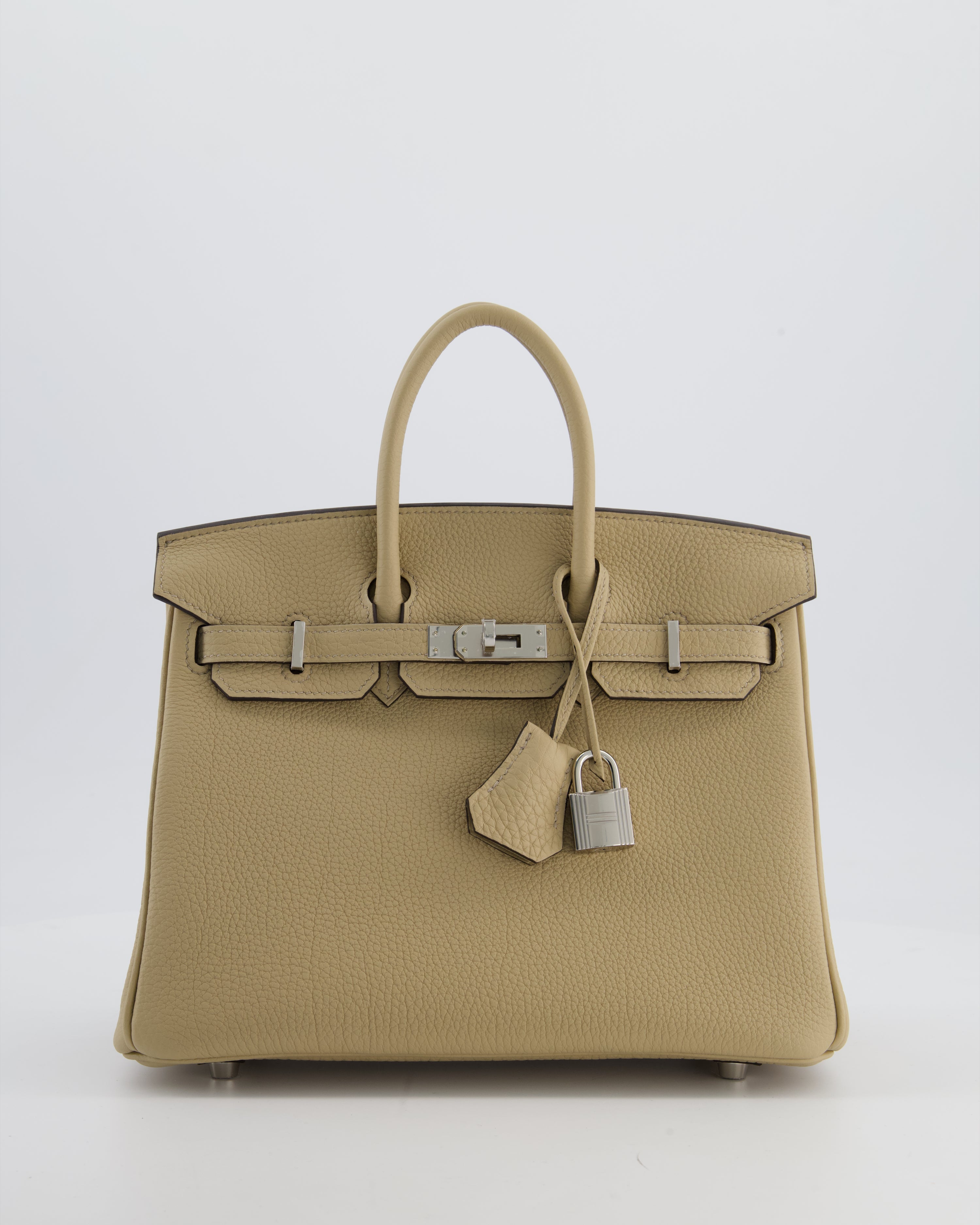 *RARE* Hermès Birkin 25 Retourne Bag in Trench Togo Leather with Palladium Hardware