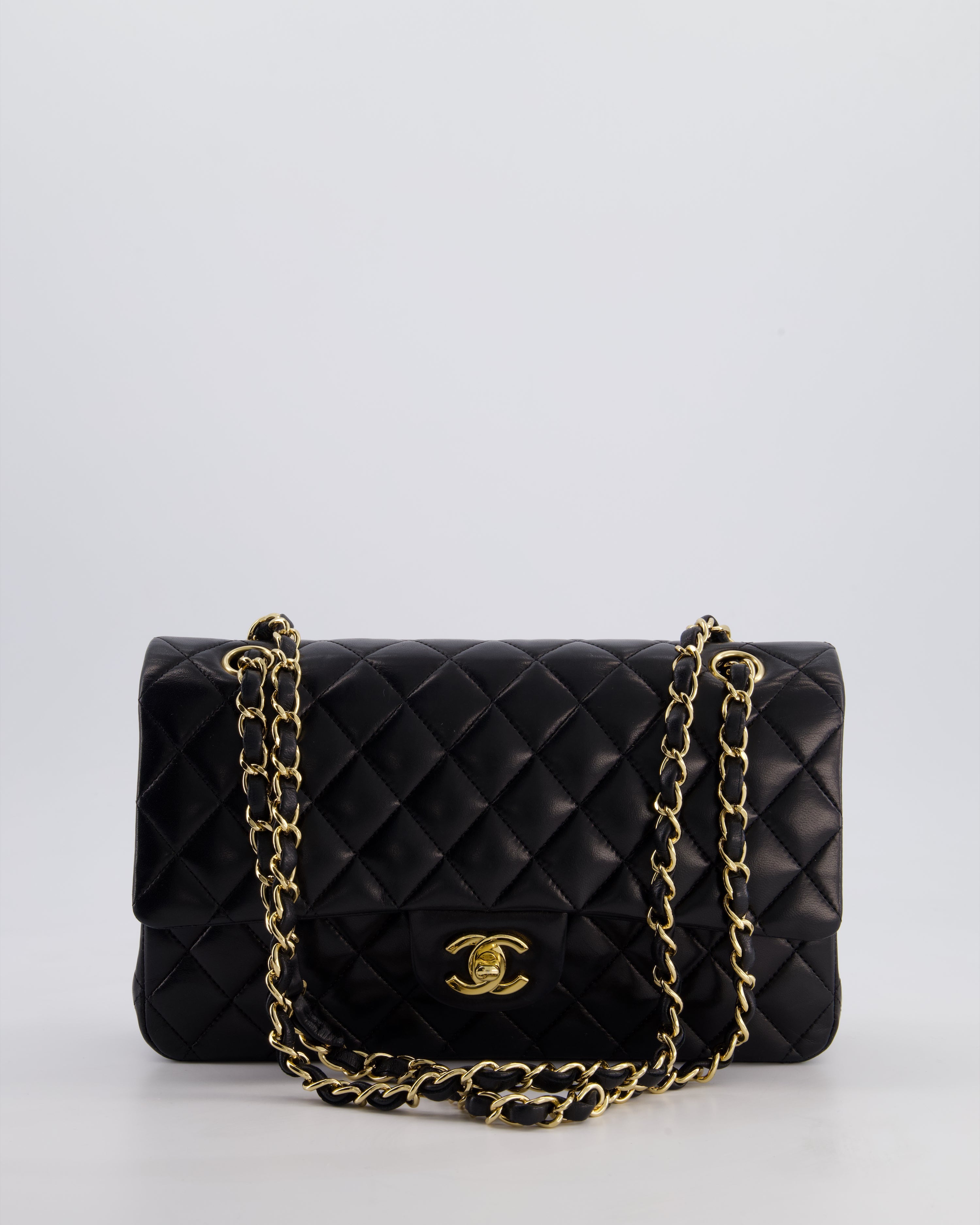*FIRE PRICE* Chanel Black Medium Classic Double Flap Bag in Lambskin Leather with Gold Hardware