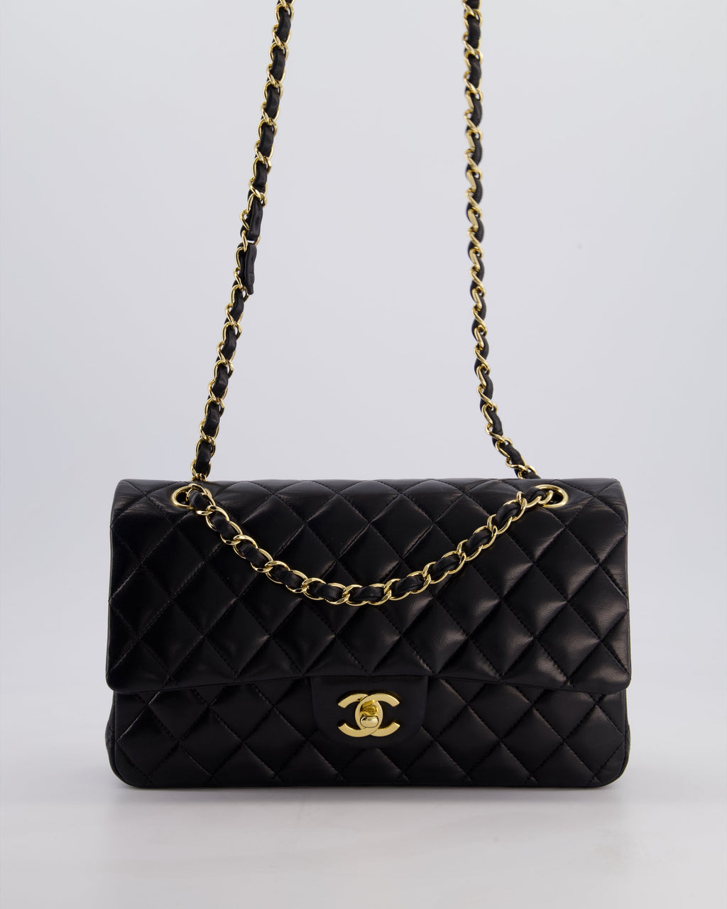 *FIRE PRICE* Chanel Black Medium Classic Double Flap Bag in Lambskin Leather with Gold Hardware