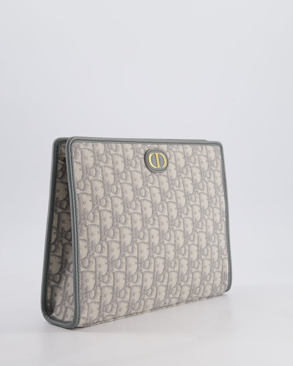 Christian Dior 30 Montaigne Pouch Bag in Grey & White Oblique Canvas with Gold Hardware RRP890£