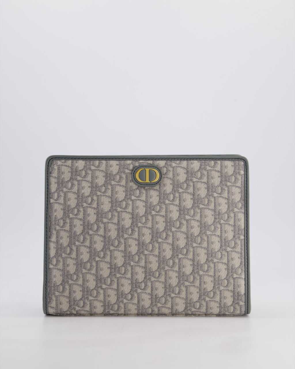 Christian Dior 30 Montaigne Pouch Bag in Grey & White Oblique Canvas with Gold Hardware RRP890£