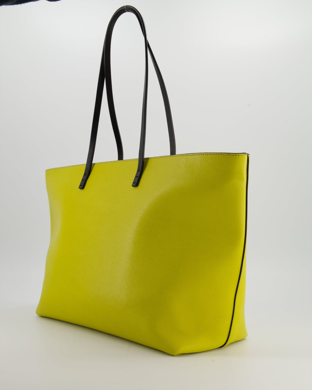 Fendi Monster Roll Tote Bag in Yellow Vitello Elite Leather with Silver Hardware