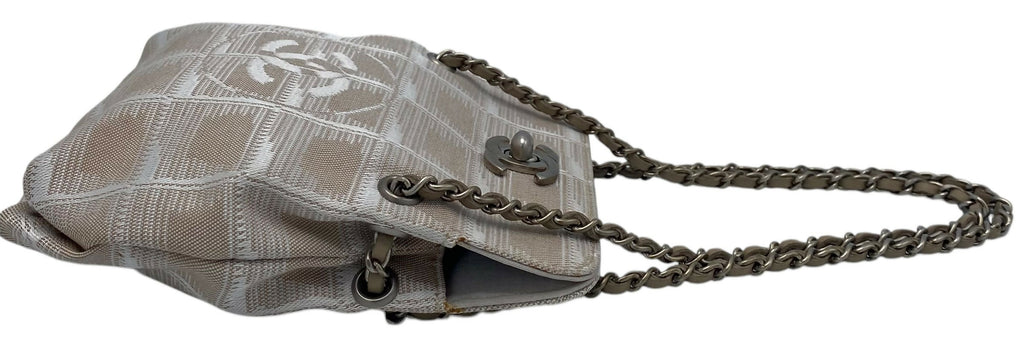 Vintage Chanel Extra Mini Beige Canvas CC Travel Ligne Bag