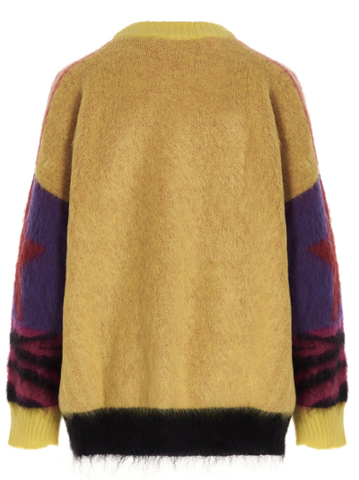 PALM ANGELS MULTICOLOR STARS MOHAIR SWEATER