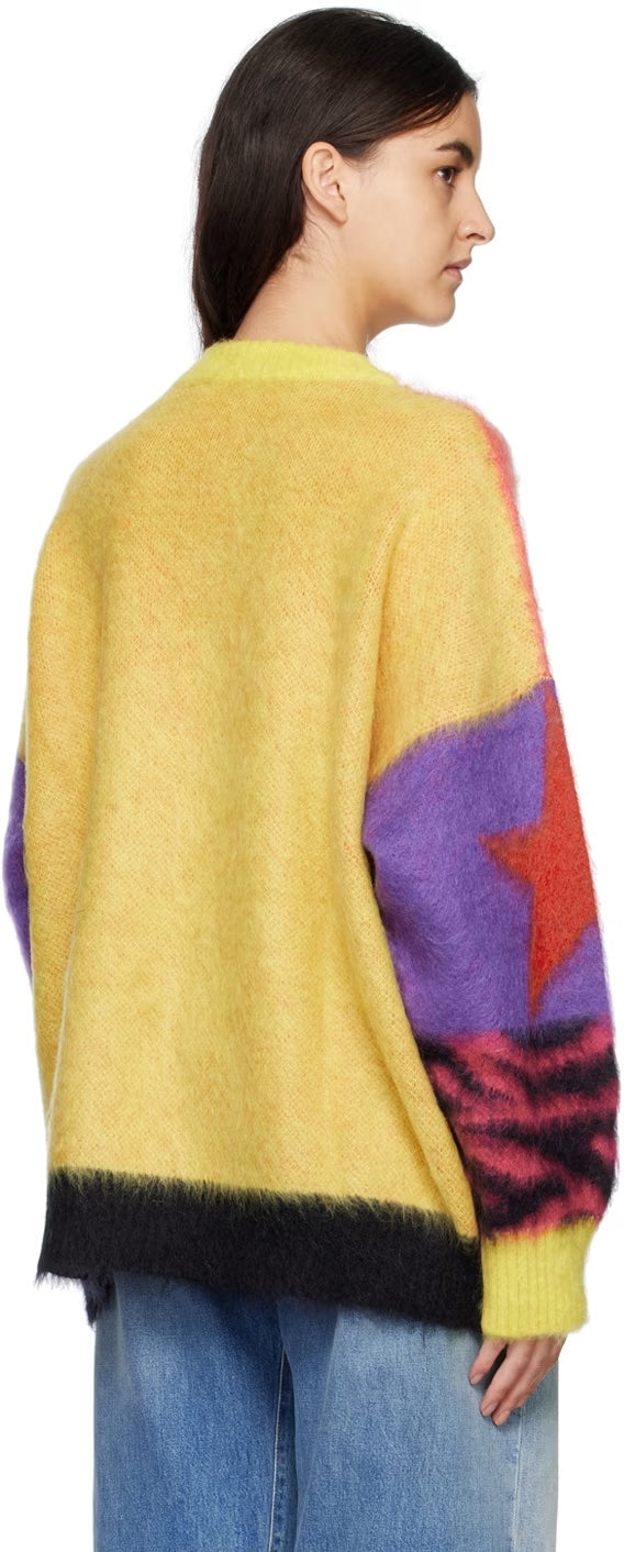 PALM ANGELS MULTICOLOR STARS MOHAIR SWEATER