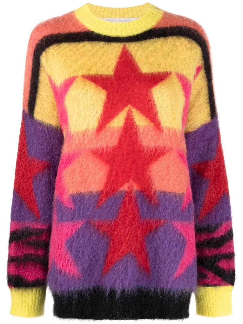PALM ANGELS MULTICOLOR STARS MOHAIR SWEATER