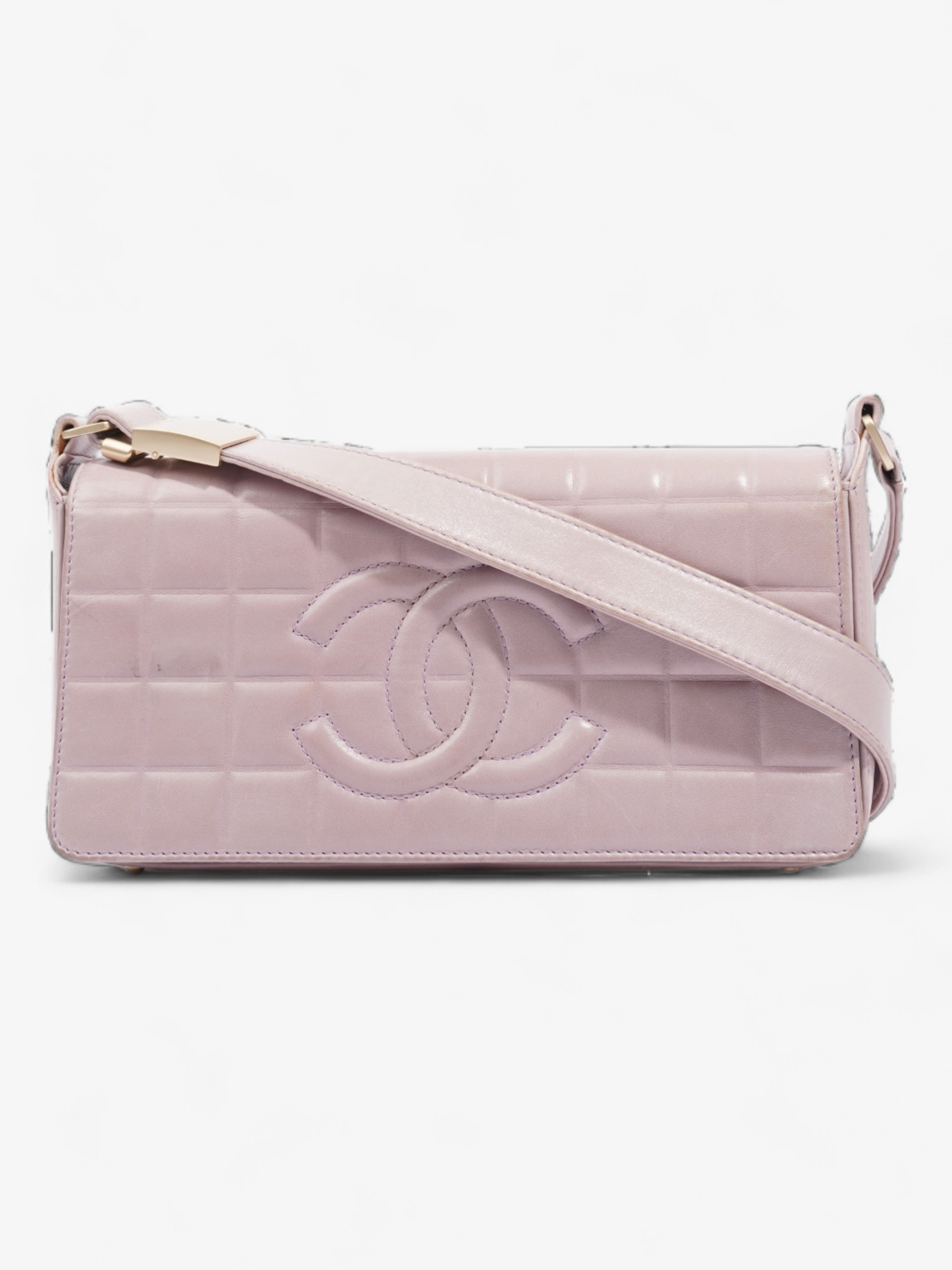 Chanel Choco Bar Shoulder Bag Pink Lambskin Leather