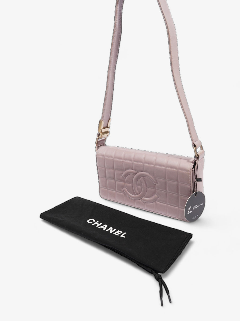 Chanel Choco Bar Shoulder Bag Pink Lambskin Leather
