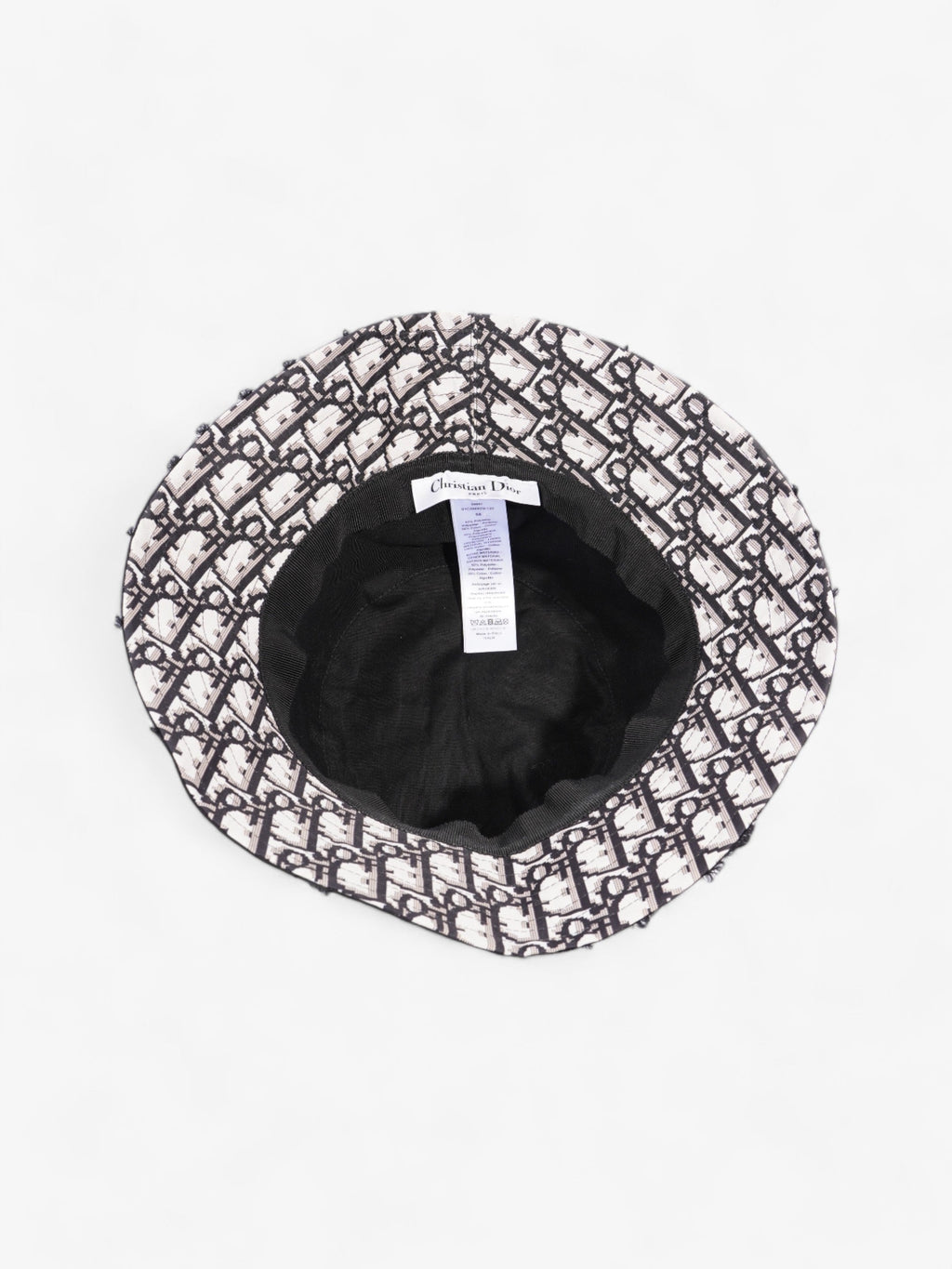 Christian Dior Camouflage Logo Bucket Hat Black Polyester 58
