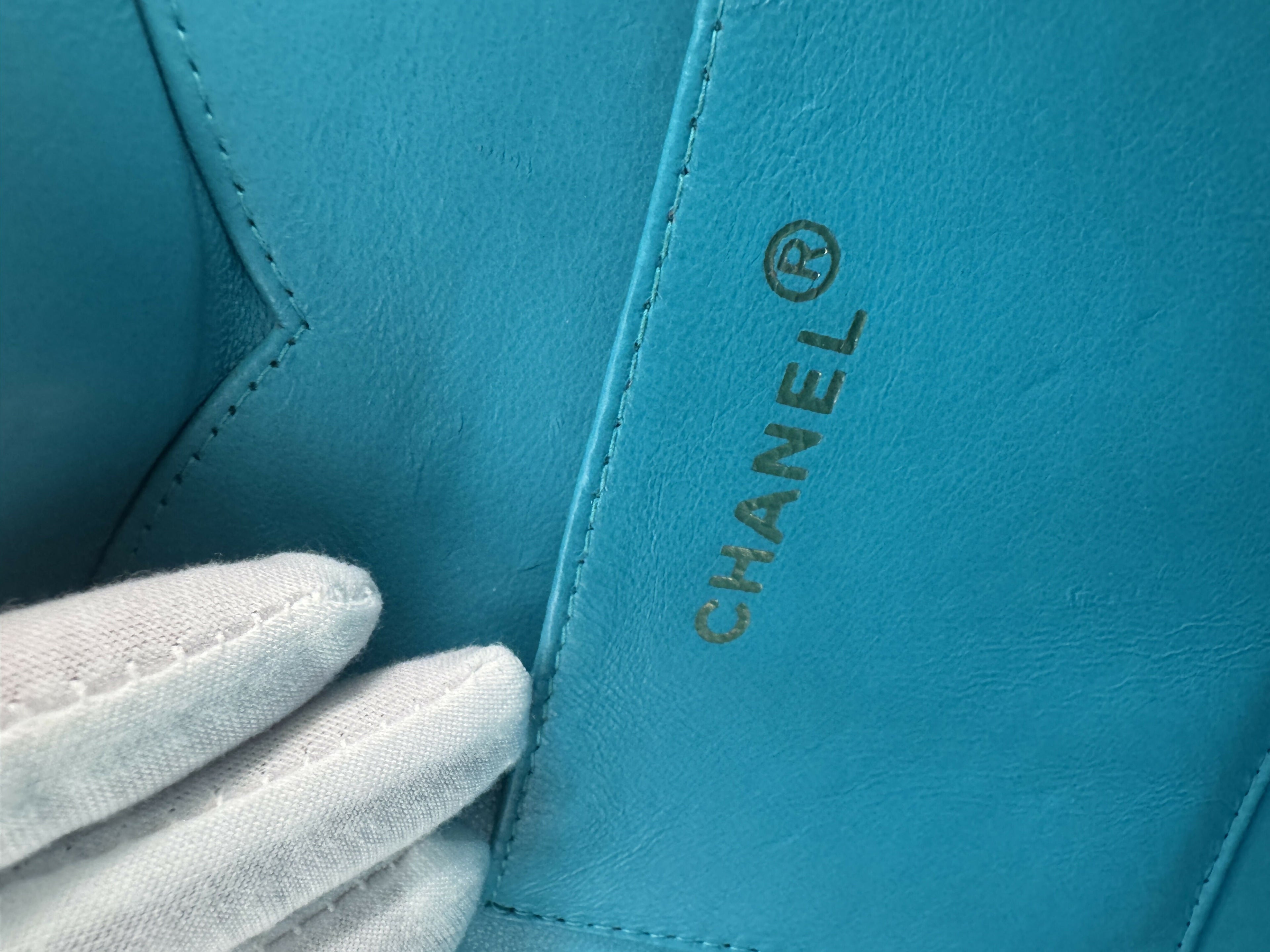 Chanel 1995 Vintage Barbie Blue & Black Heart Vanity Bag