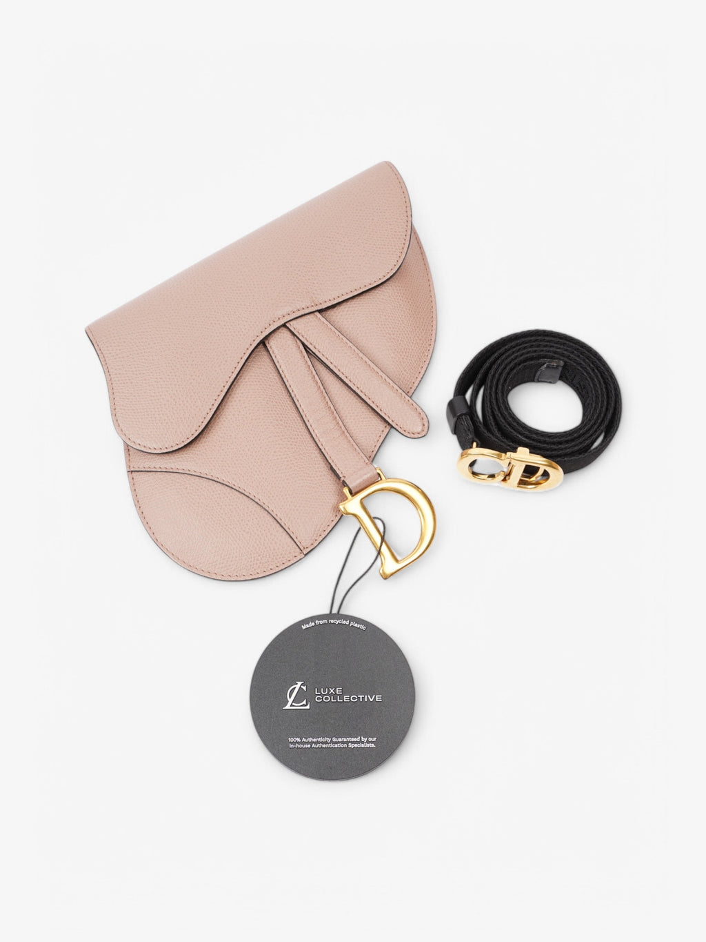 Christian Dior Saddle Belt Bag Rose Beige  Calfskin Leather