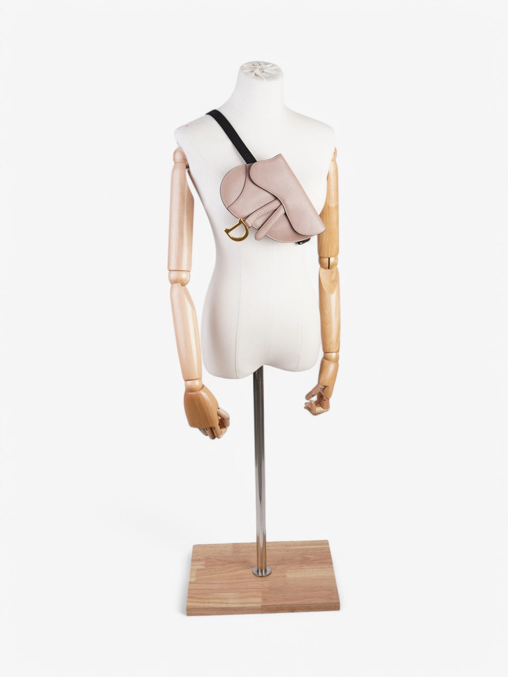 Christian Dior Saddle Belt Bag Rose Beige  Calfskin Leather