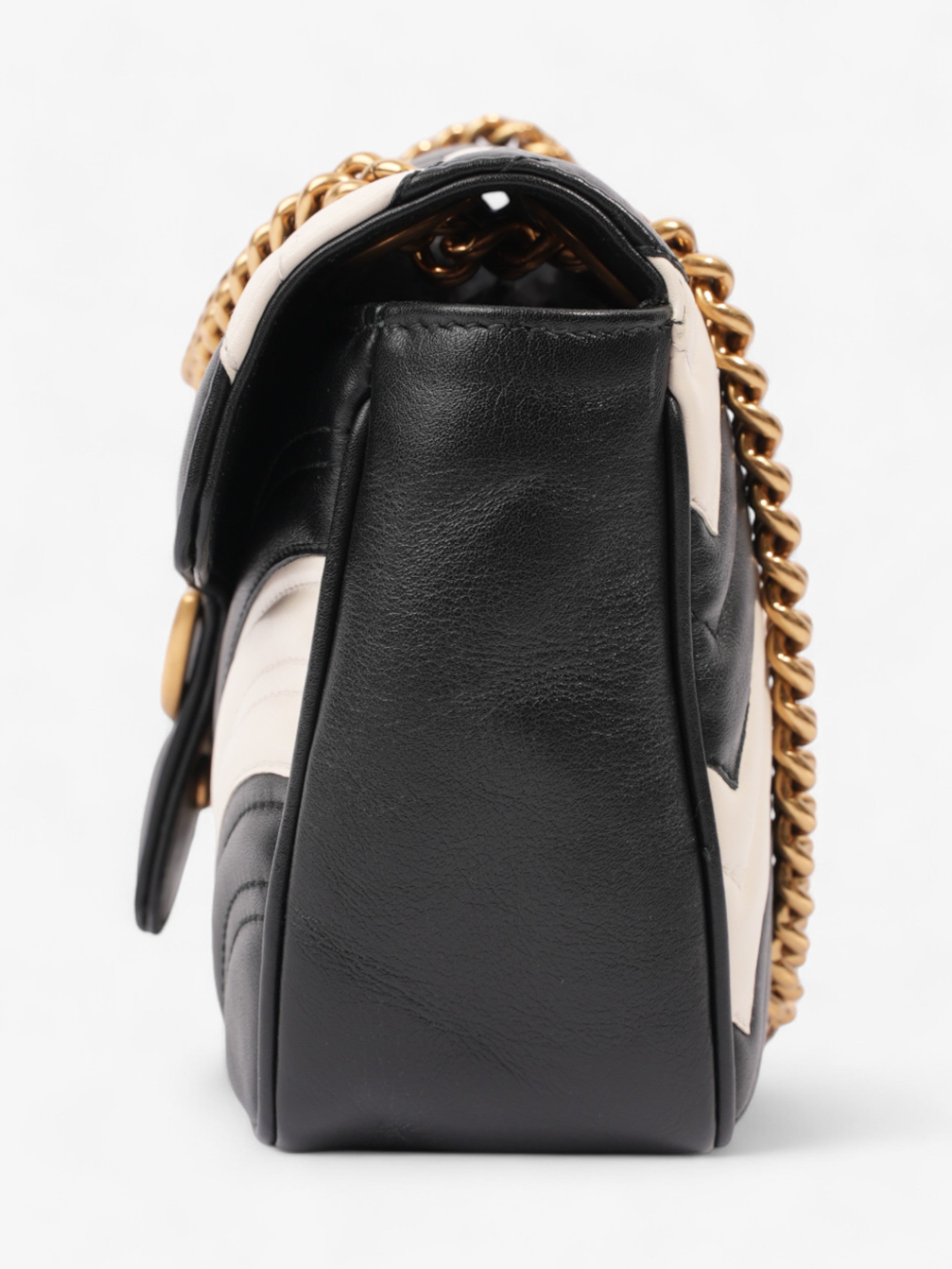 Gucci GG Marmont Black / White Matelasse Leather Small