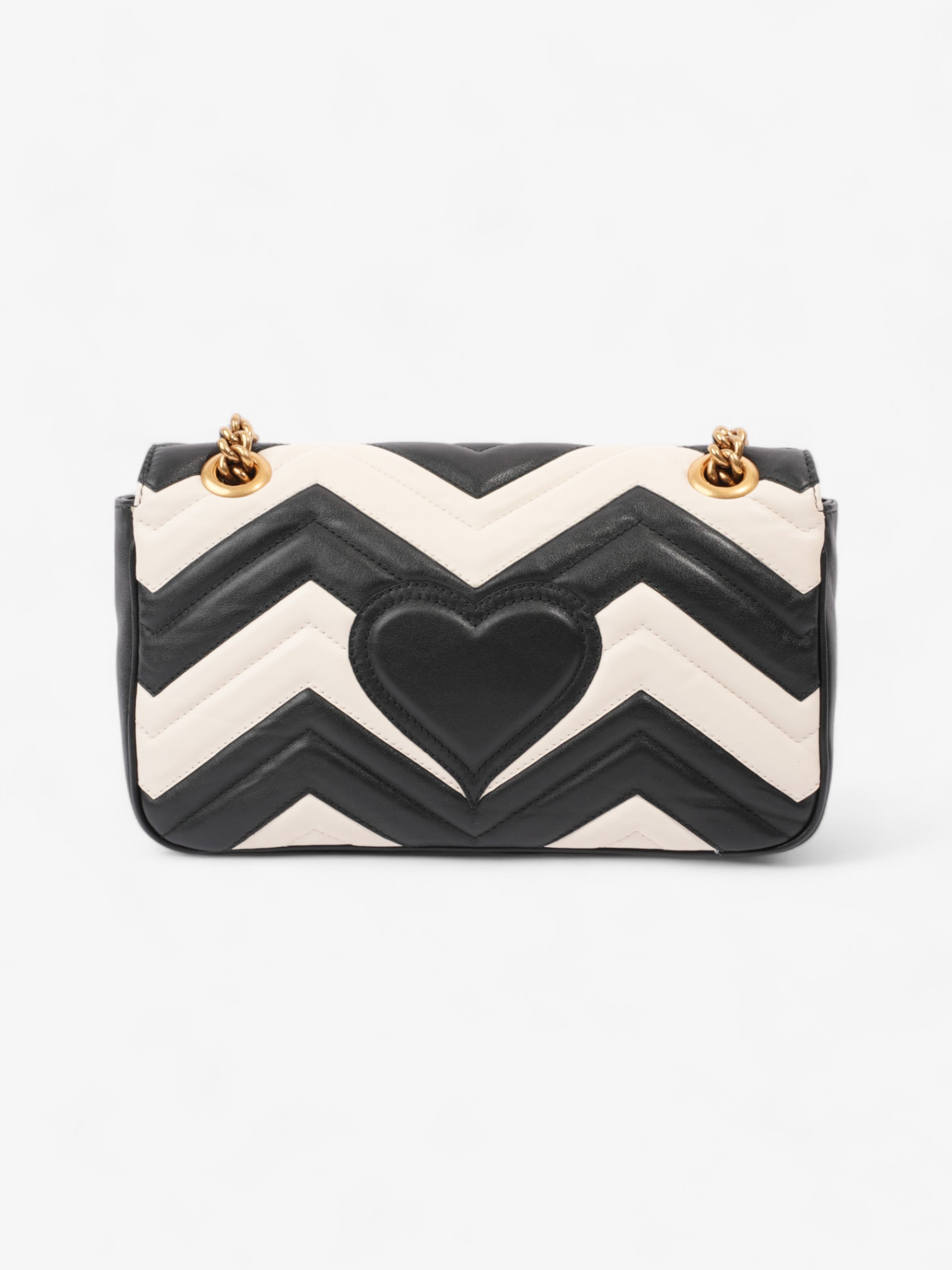 Gucci GG Marmont Black / White Matelasse Leather Small