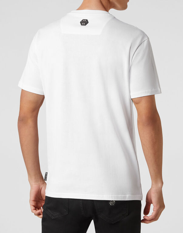 PHILIPP PLEIN STRASS HEXAGON LOGO T-SHIRT