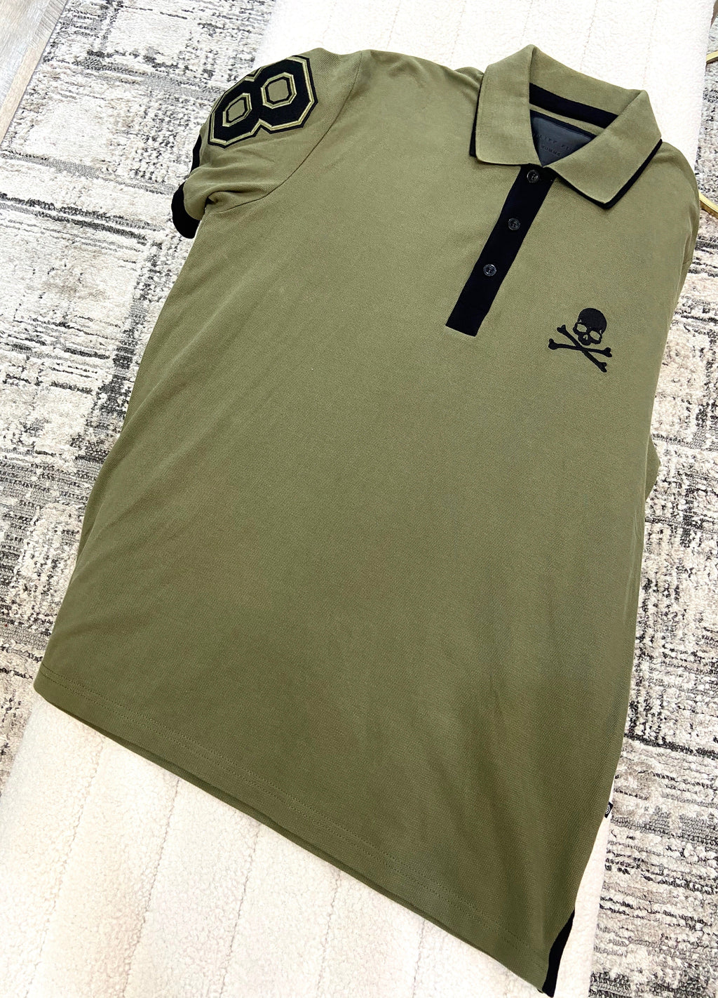 PHILIPP PLEIN SKULL LOGO POLO SHIRT