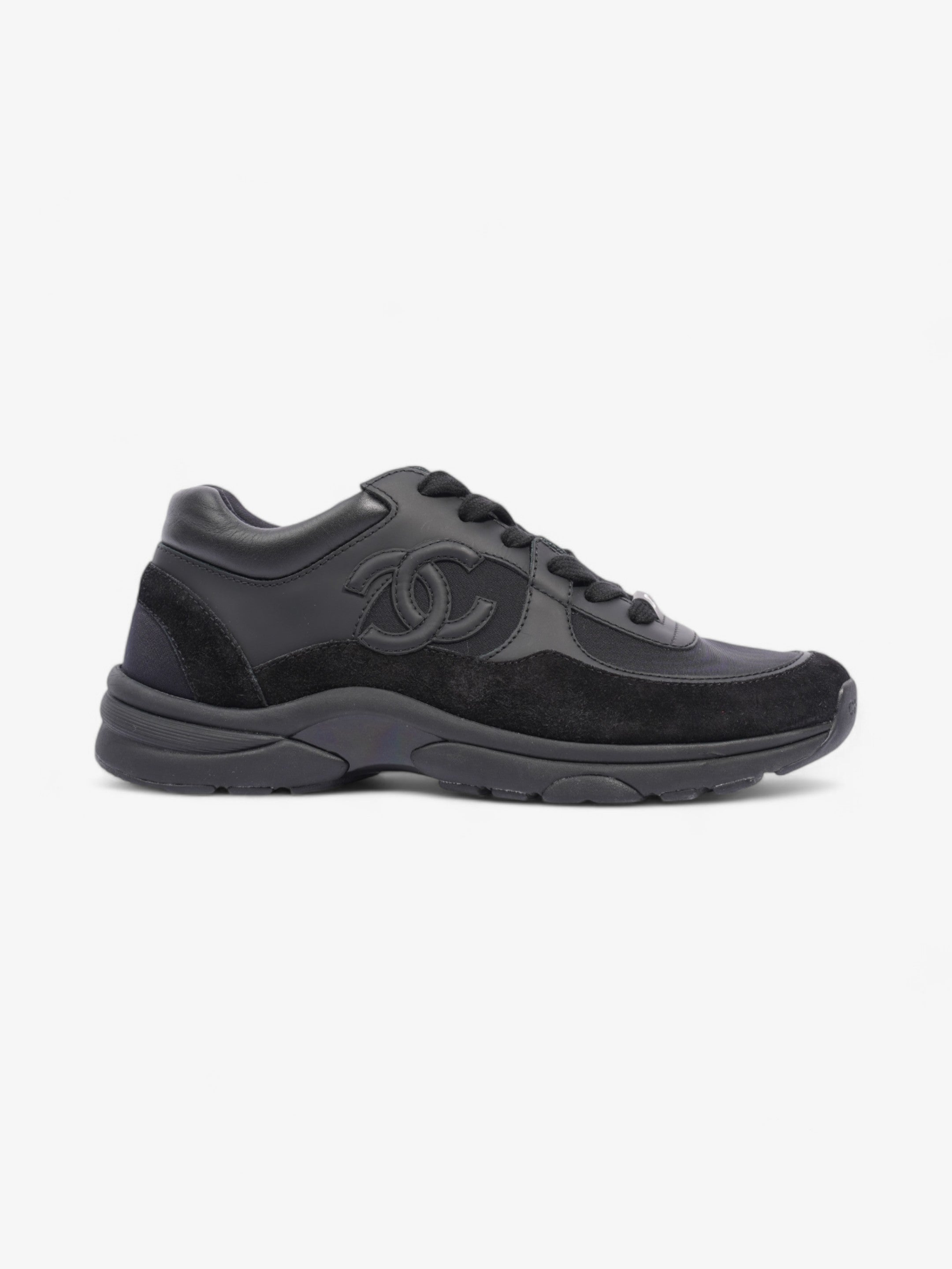 Chanel CC Logo Black Suede EU 37 UK 4