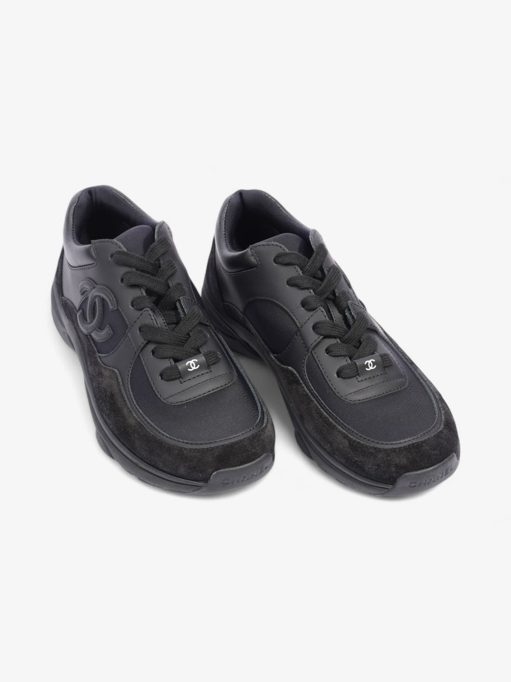 Chanel CC Logo Black Suede EU 37 UK 4