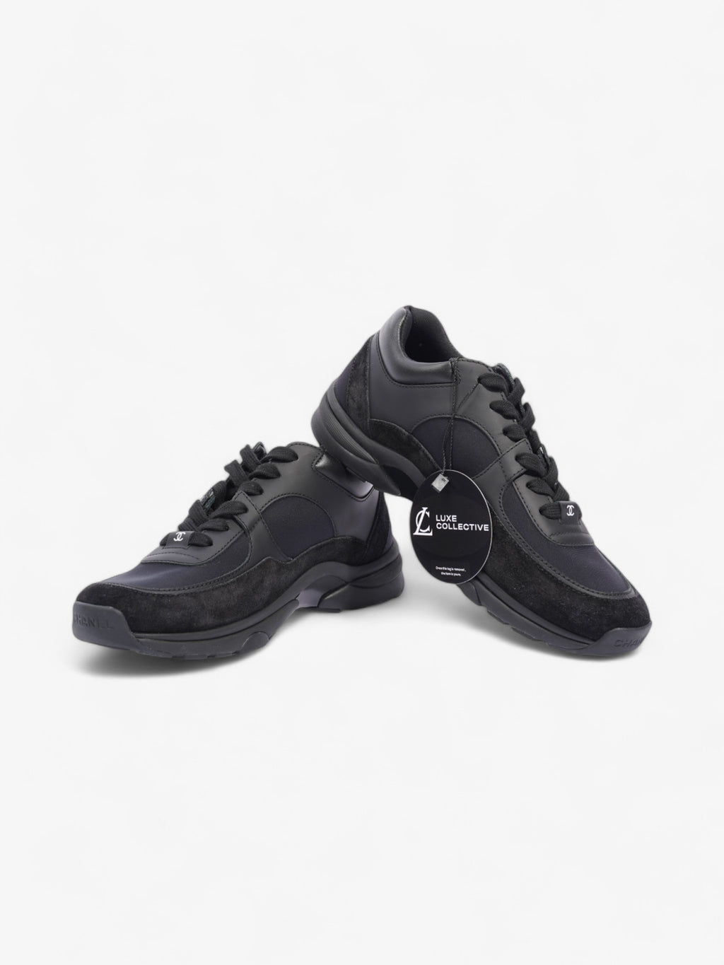 Chanel CC Logo Black Suede EU 37 UK 4