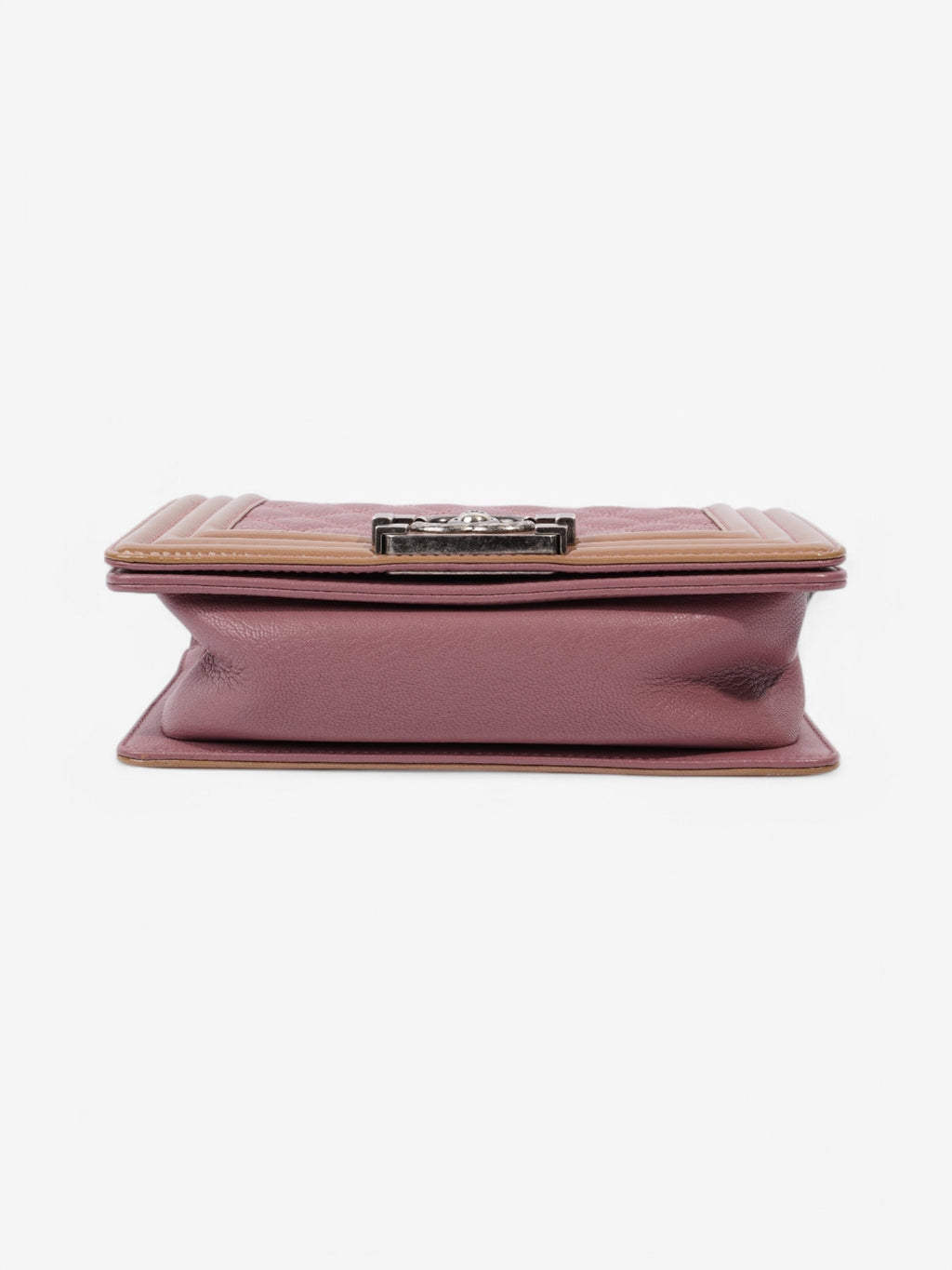 Chanel Boy Bag Purple / Light Brown Patent Leather Small