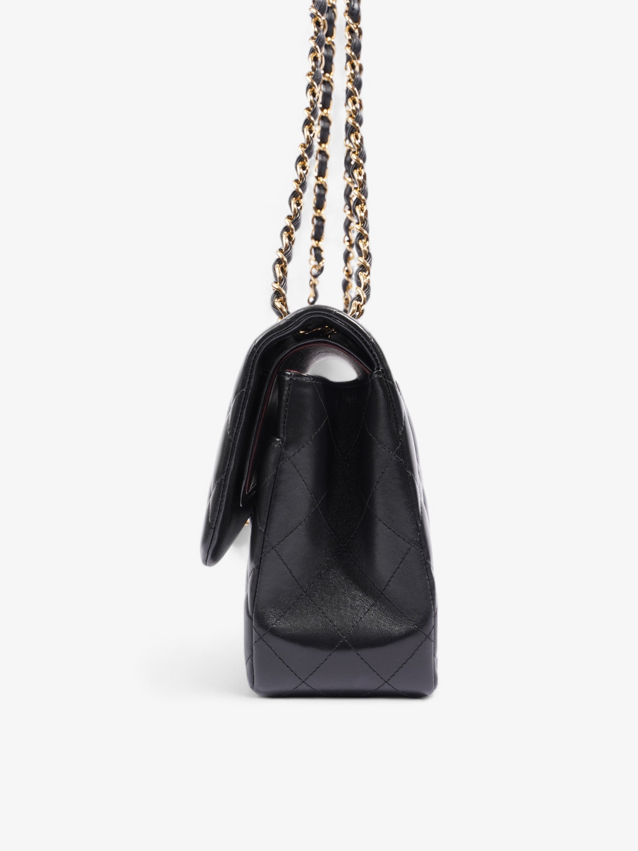 Chanel Classic Double Flap Black Lambskin Leather Large