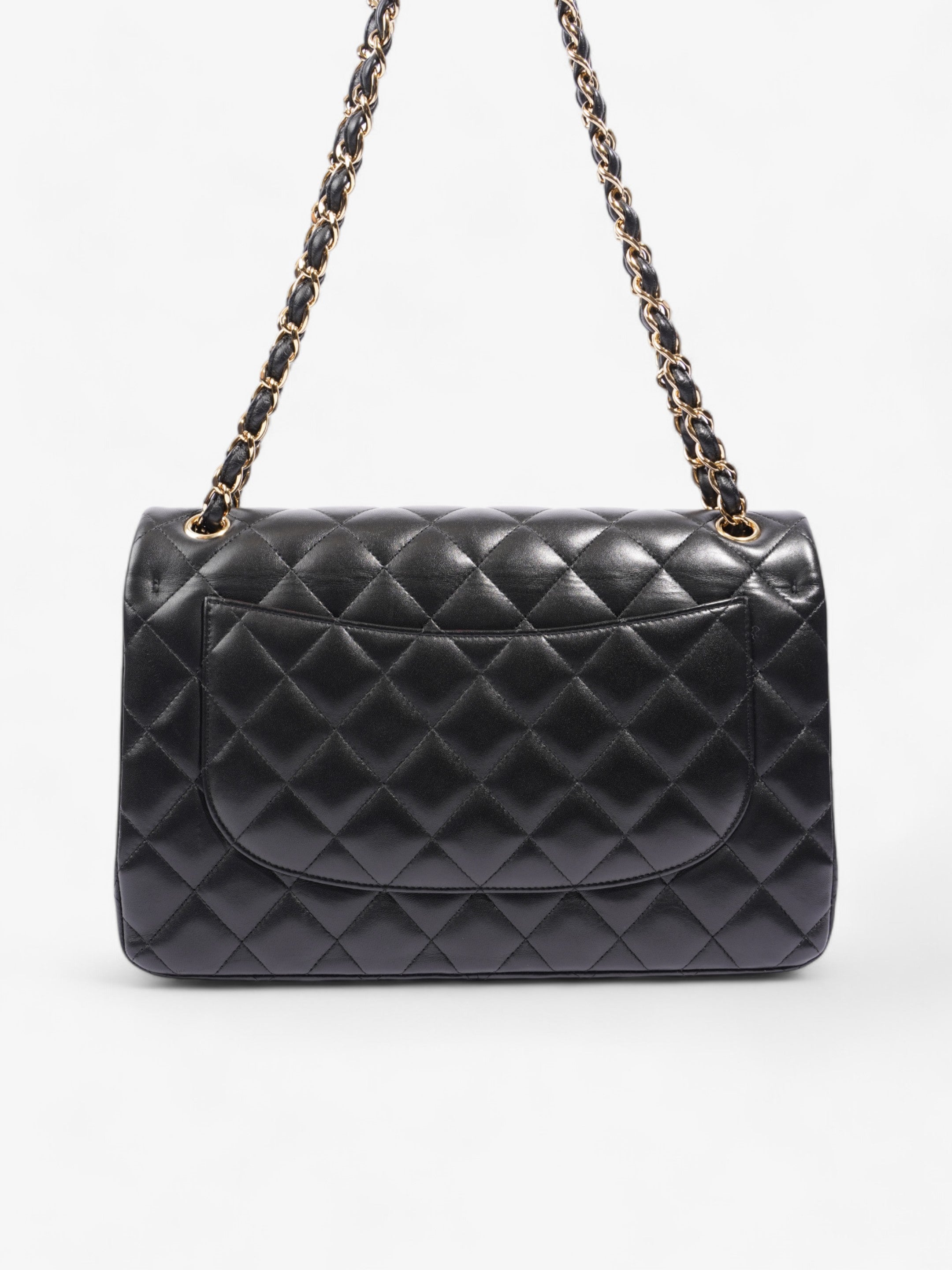 Chanel Classic Double Flap Black Lambskin Leather Large