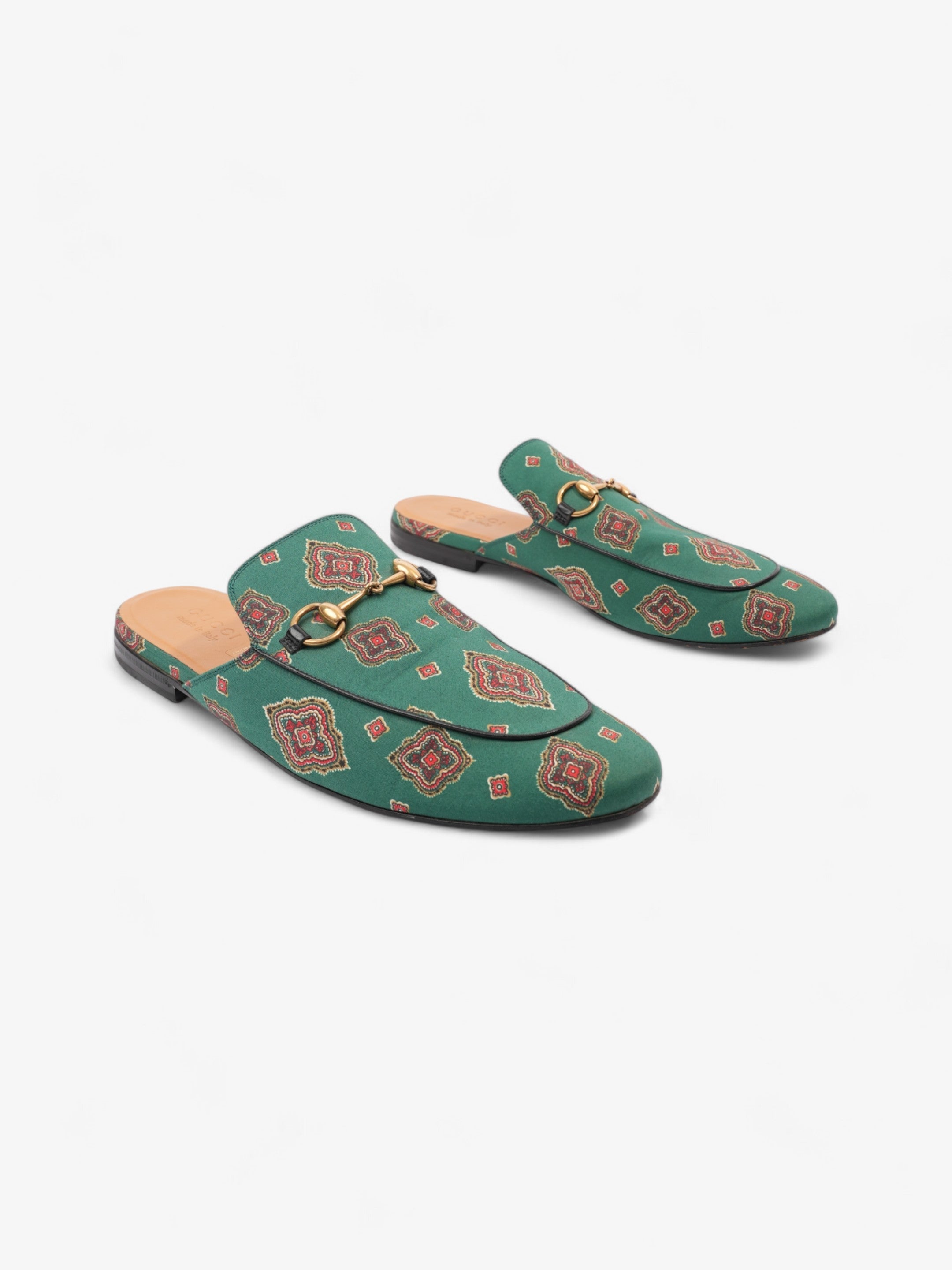 Gucci Princetown Loafer Green / Red Canvas EU 44 UK 10