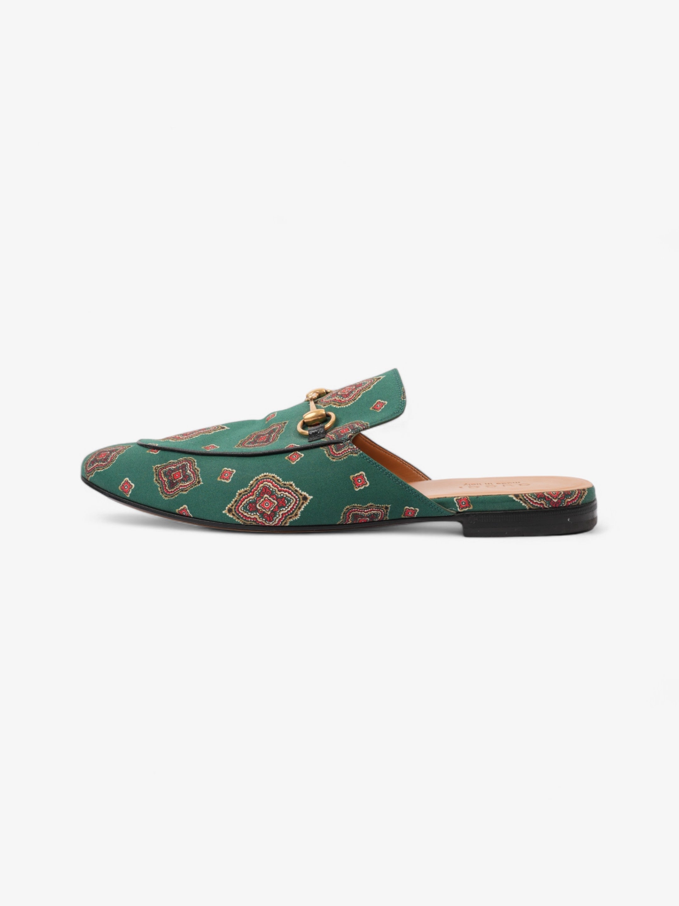 Gucci Princetown Loafer Green / Red Canvas EU 44 UK 10