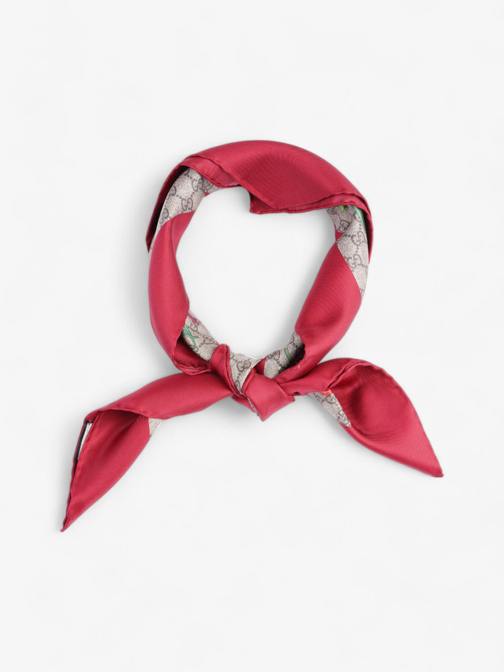 Gucci Floral Print Scarf Red Floral Multi Print Silk