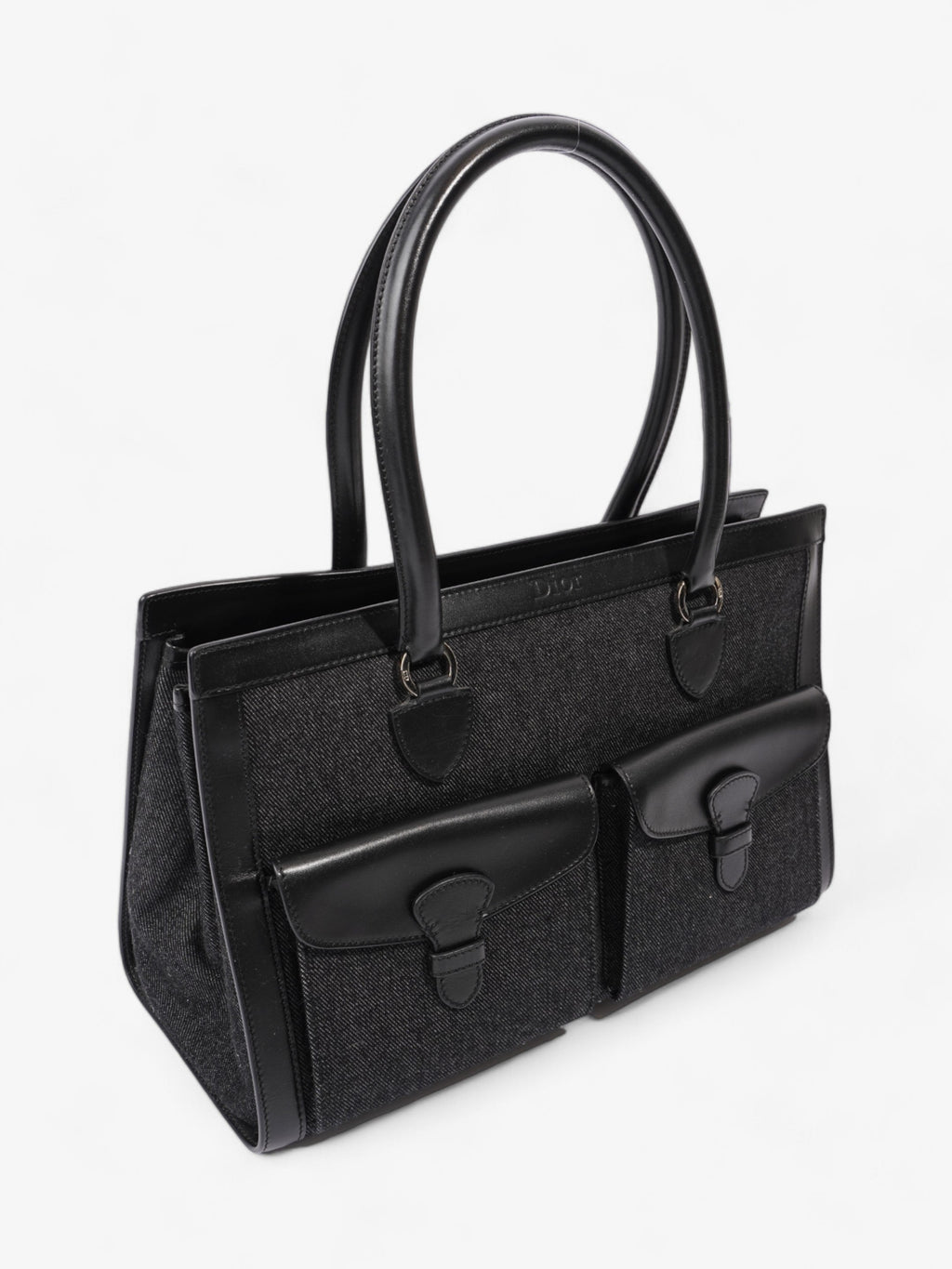 Christian Dior Book Tote Black Denim