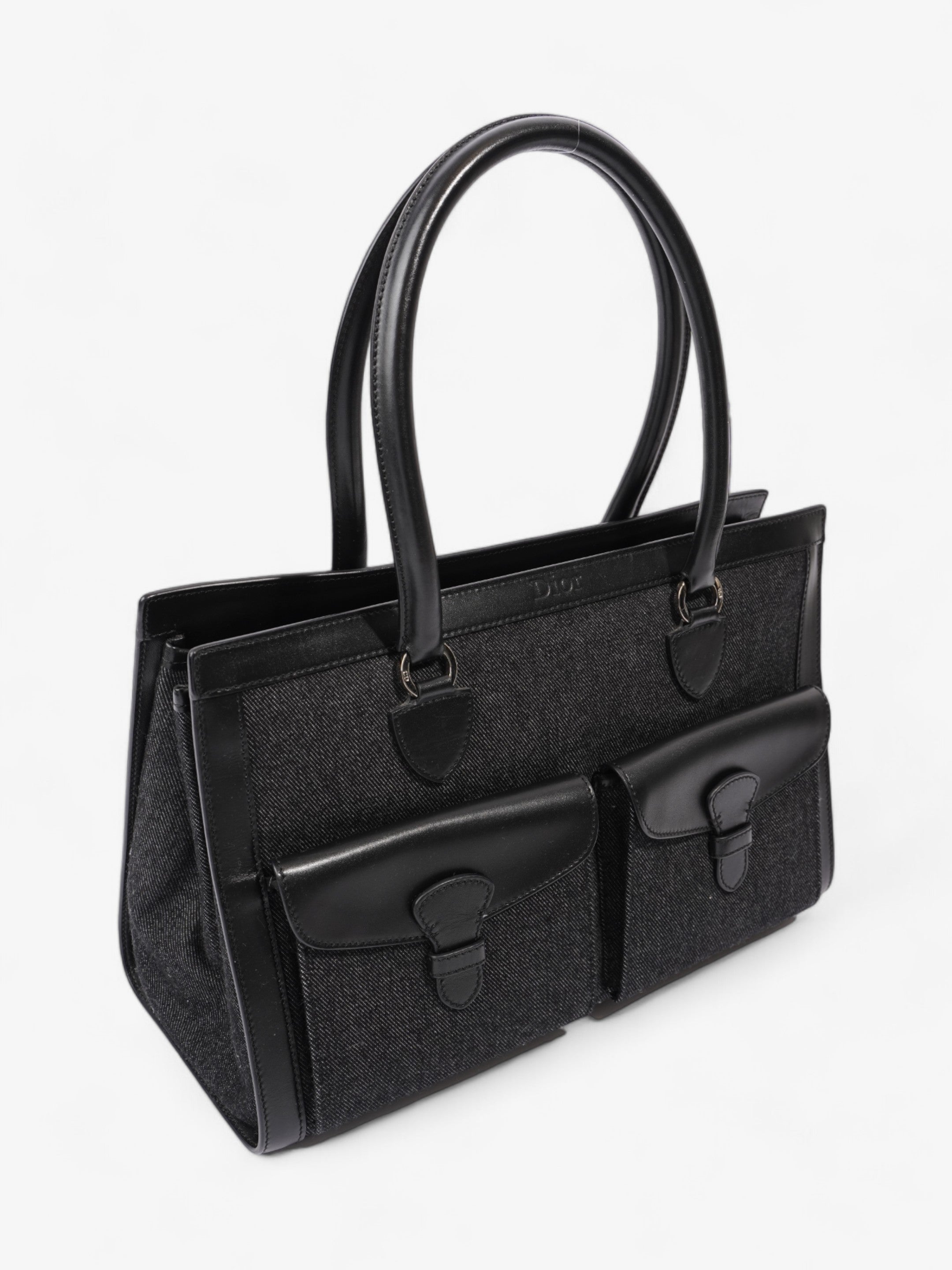 Christian Dior Book Tote Black Denim