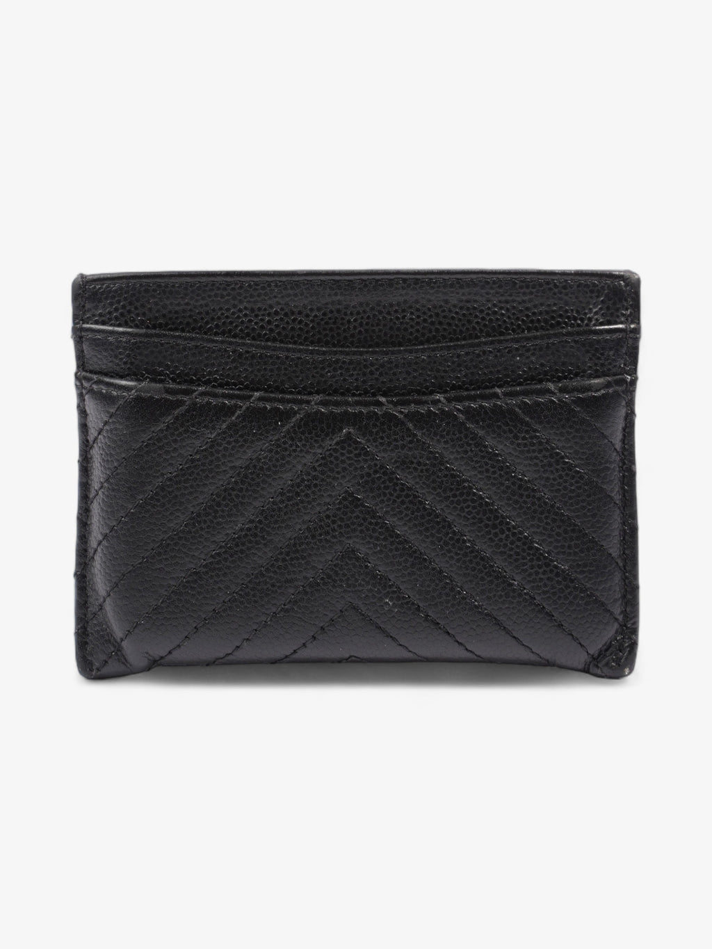 Chanel Chevron  Holder Black Caviar Leather