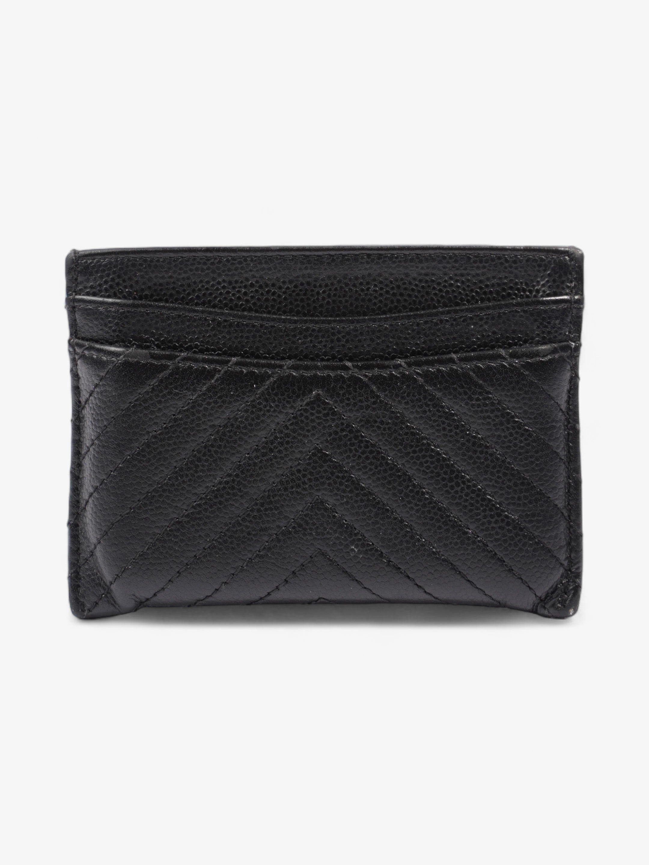 Chanel Chevron  Holder Black Caviar Leather