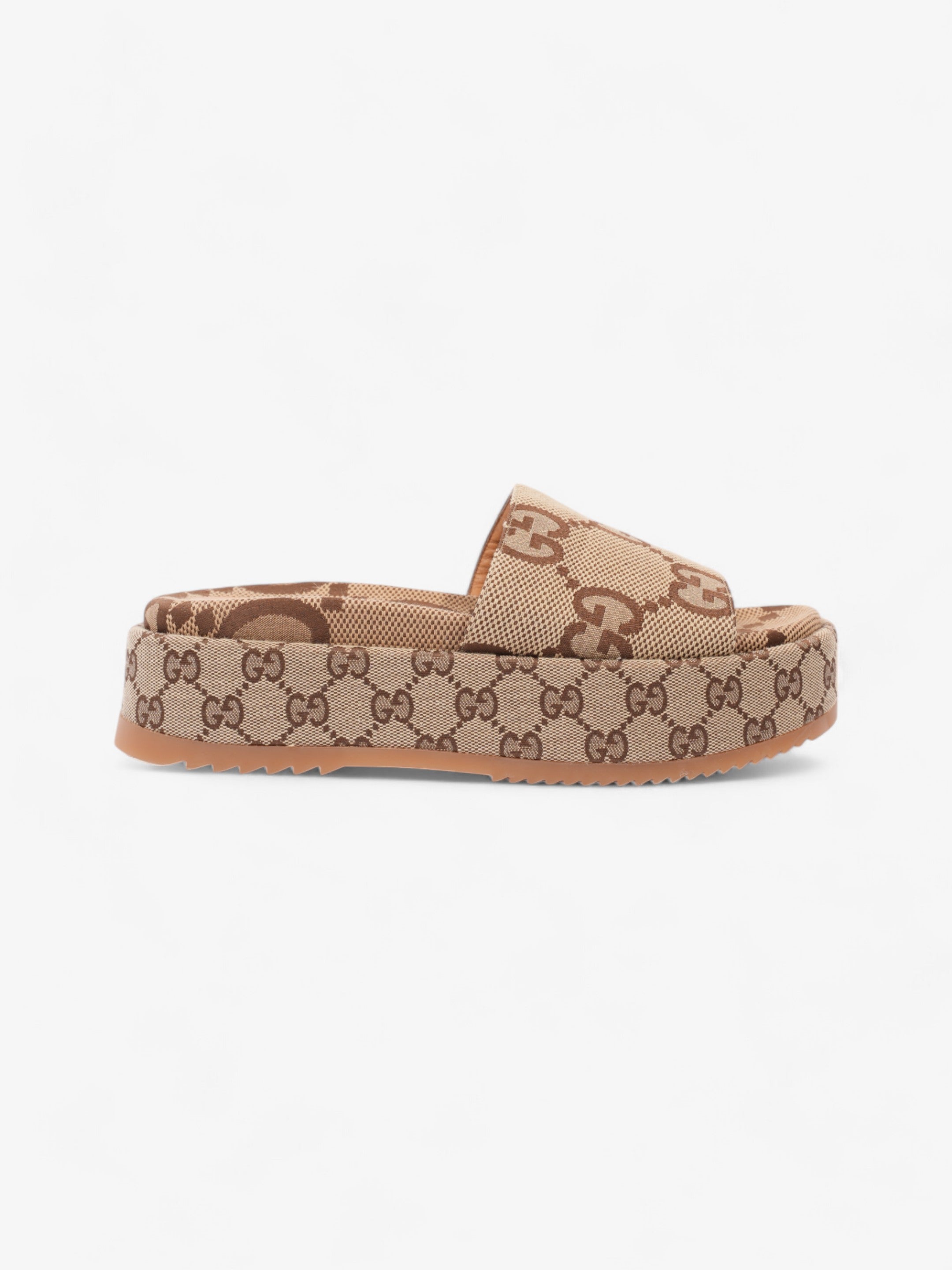 Gucci GG Platform Slides Beige  Canvas EU 39.5 UK 6.5