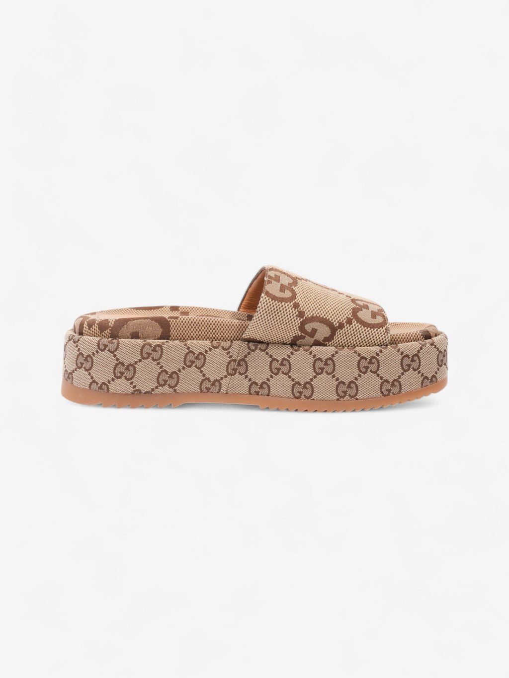 Gucci GG Platform Slides Beige  Canvas EU 39.5 UK 6.5
