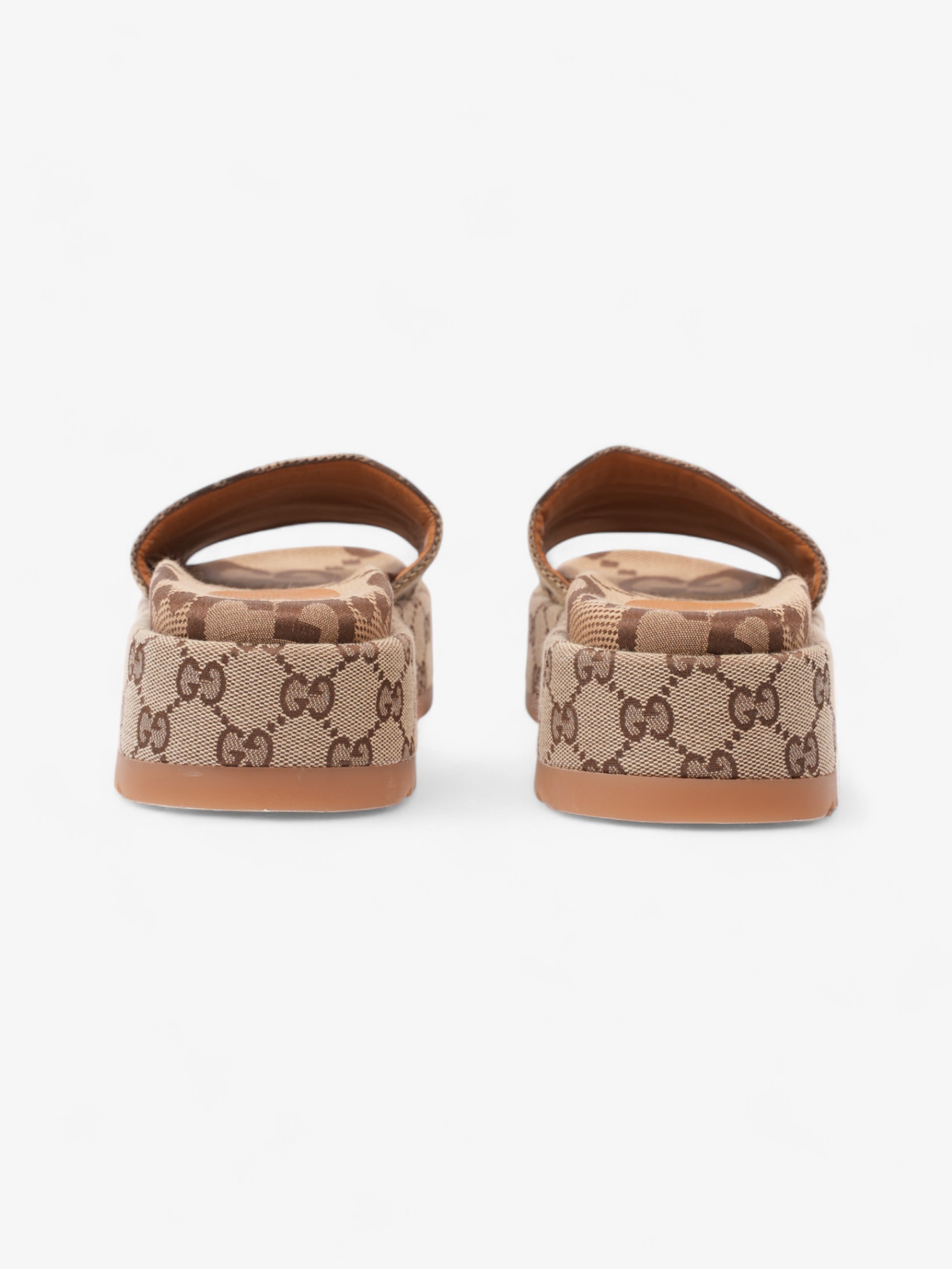 Gucci GG Platform Slides Beige  Canvas EU 39.5 UK 6.5