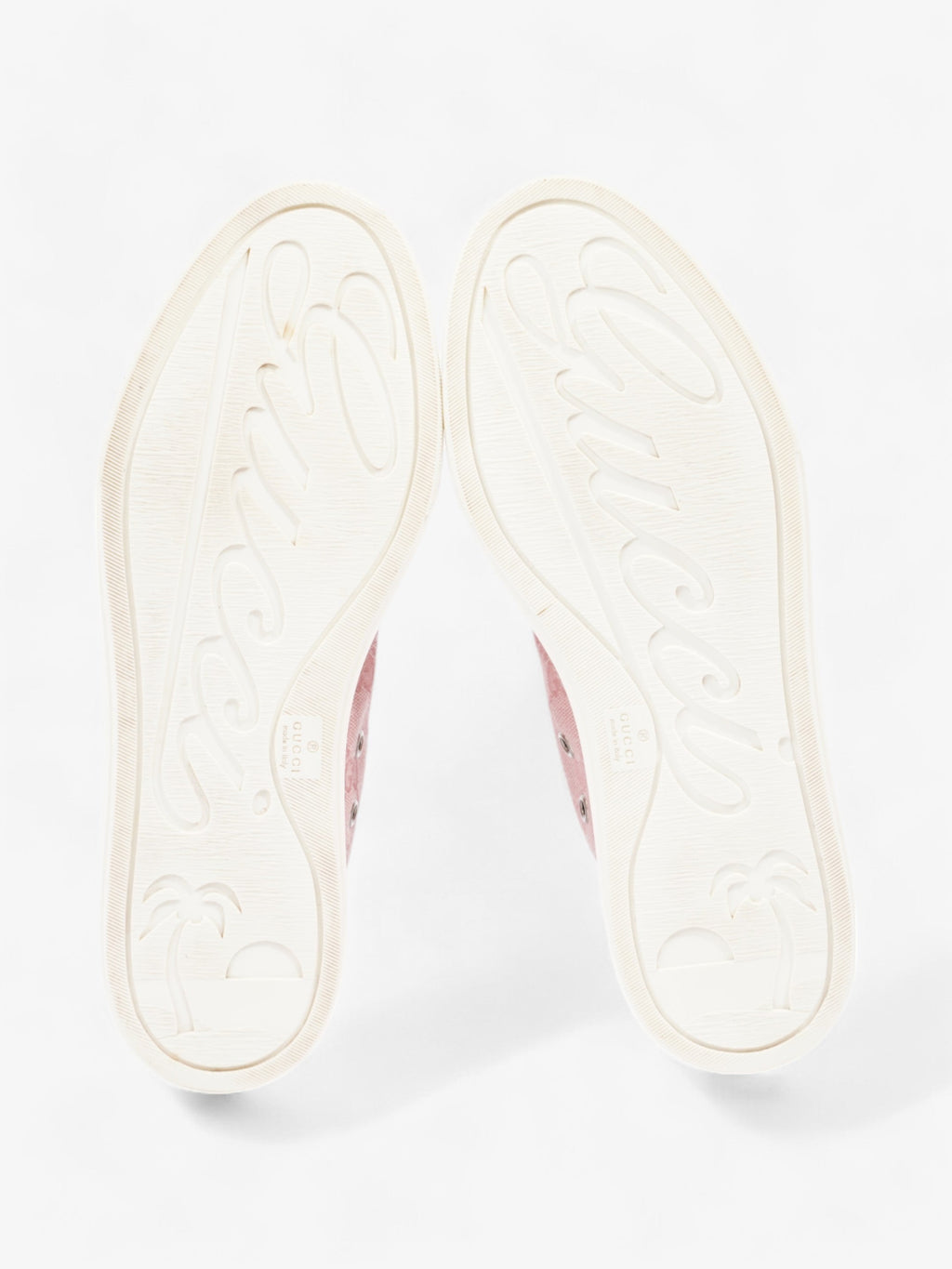 Gucci GG Monogram High-Top Sneakers Pink / White Canvas EU 38 UK 5