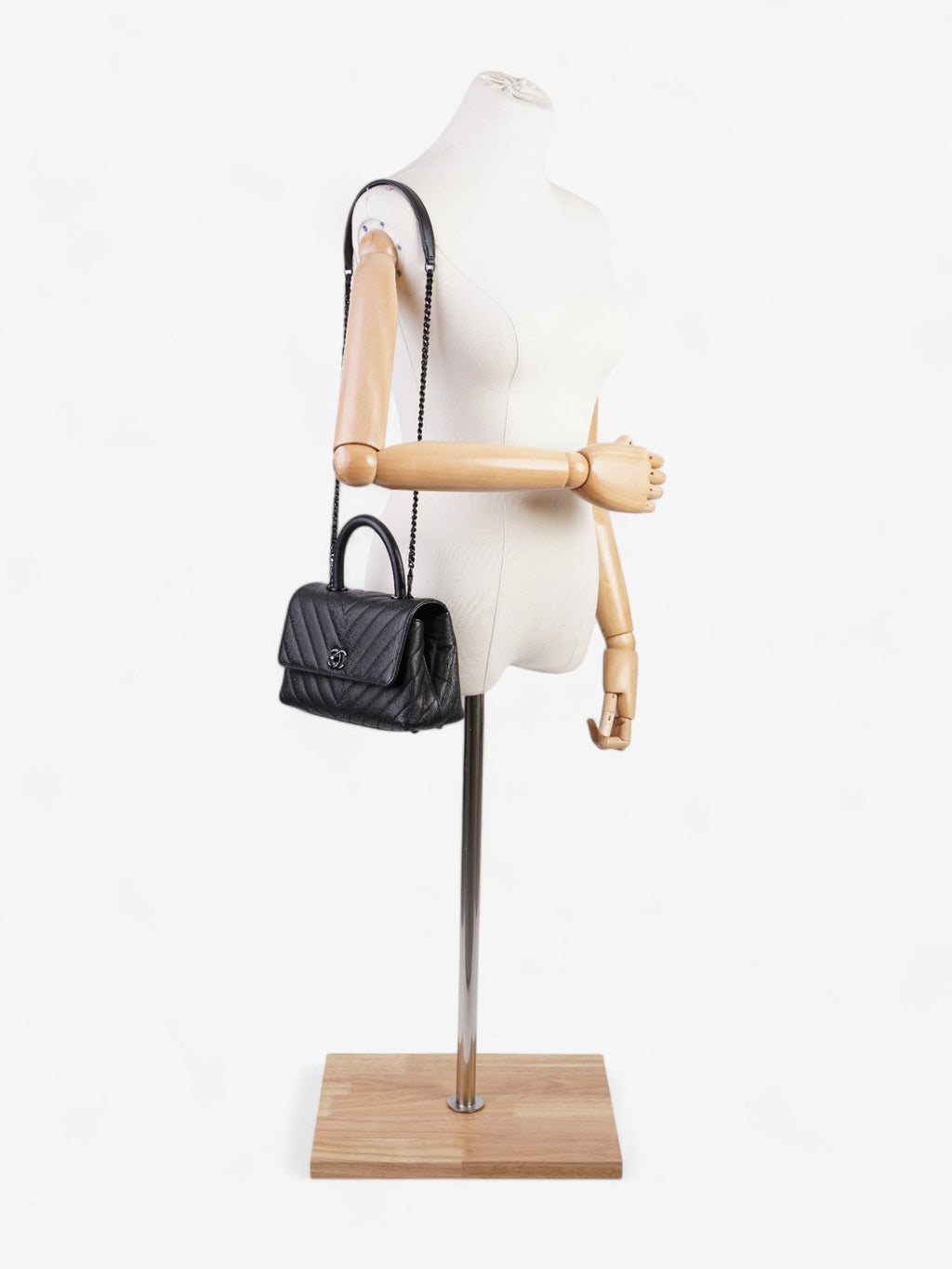 Chanel Coco Top Handle So Black Caviar Leather Small