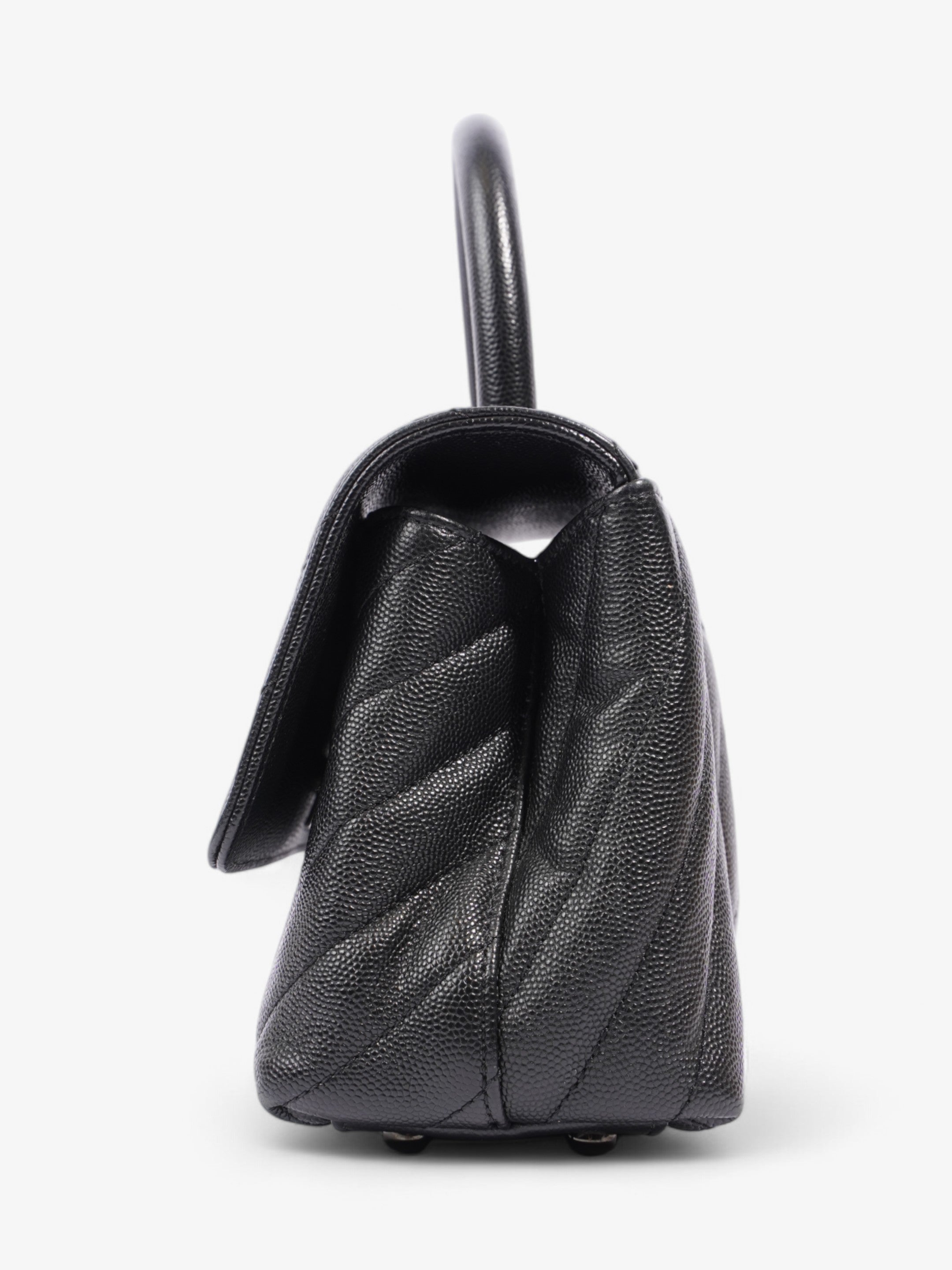 Chanel Coco Top Handle So Black Caviar Leather Small