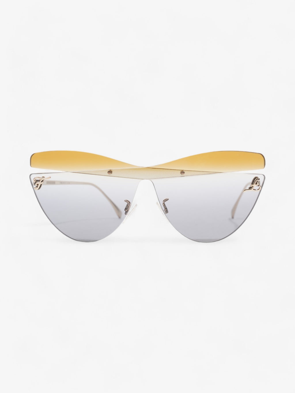 Fendi Cat Eye Sunglasses Gold Base Metal 145mm