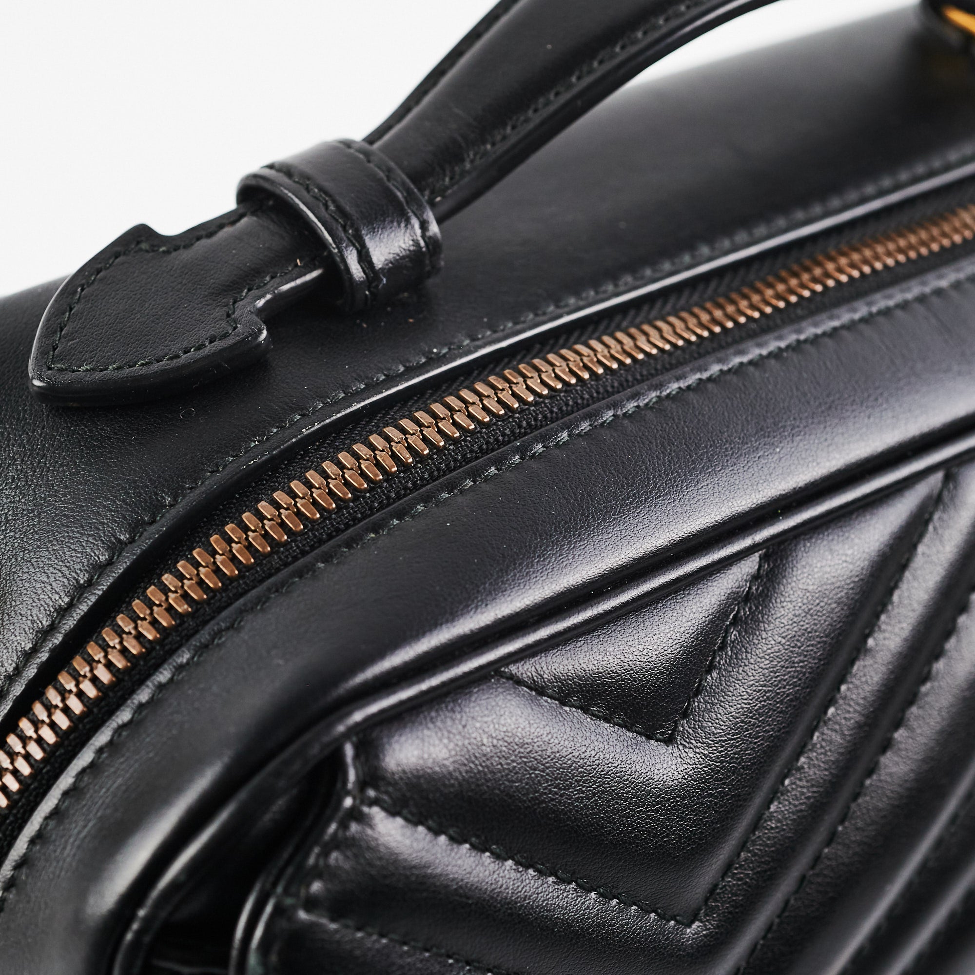 Gucci Matelasse Sylvie Small GG Marmont Top Handle Black