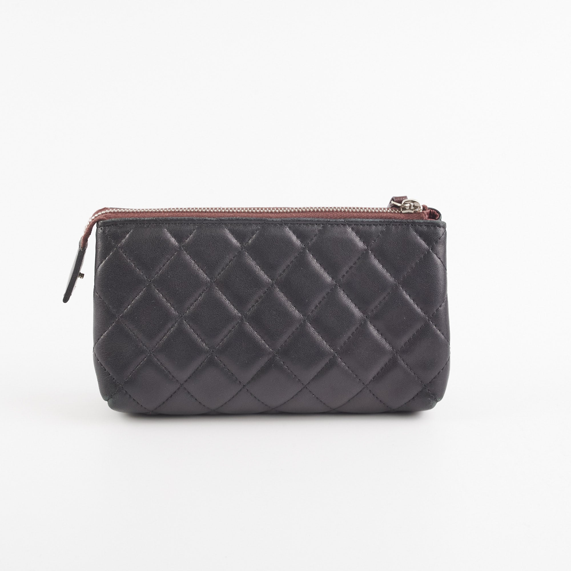Chanel Black Pouch Cosmetic Bag Clutch Black