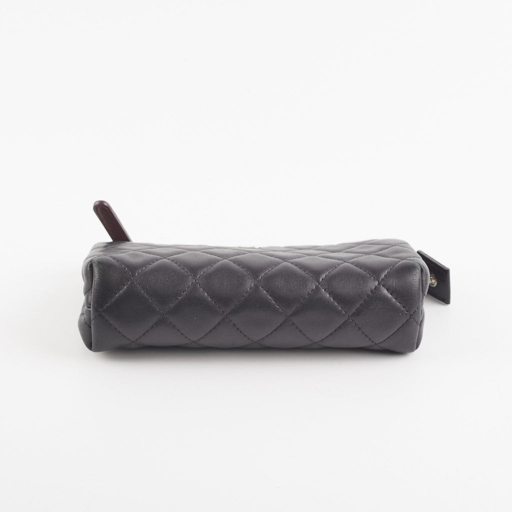 Chanel Black Pouch Cosmetic Bag Clutch Black