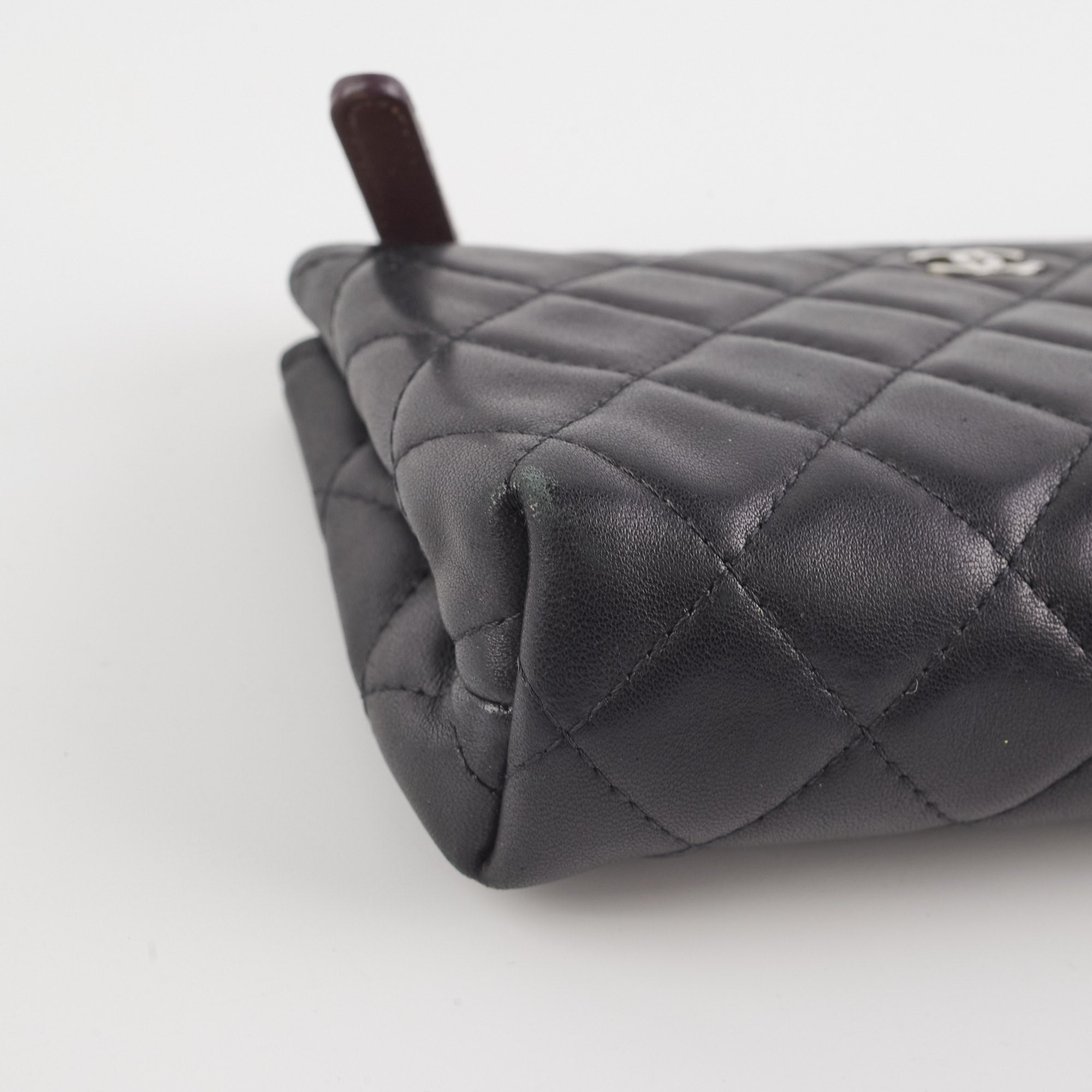 Chanel Black Pouch Cosmetic Bag Clutch Black