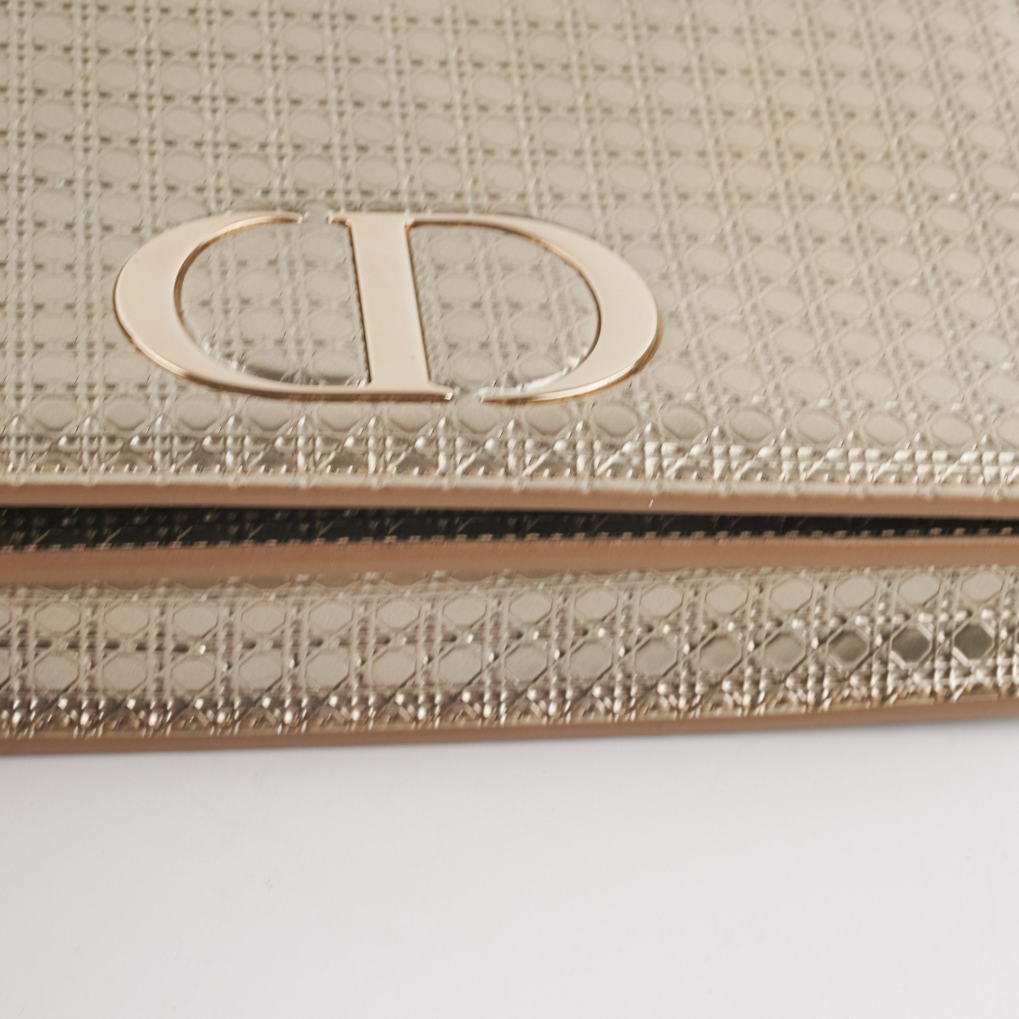 HOLD BC Dior 30 Montaigne Belt Bag With Chain Metallic Patent Gold