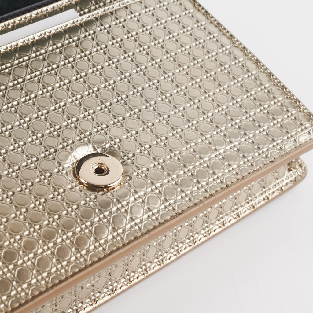 HOLD BC Dior 30 Montaigne Belt Bag With Chain Metallic Patent Gold