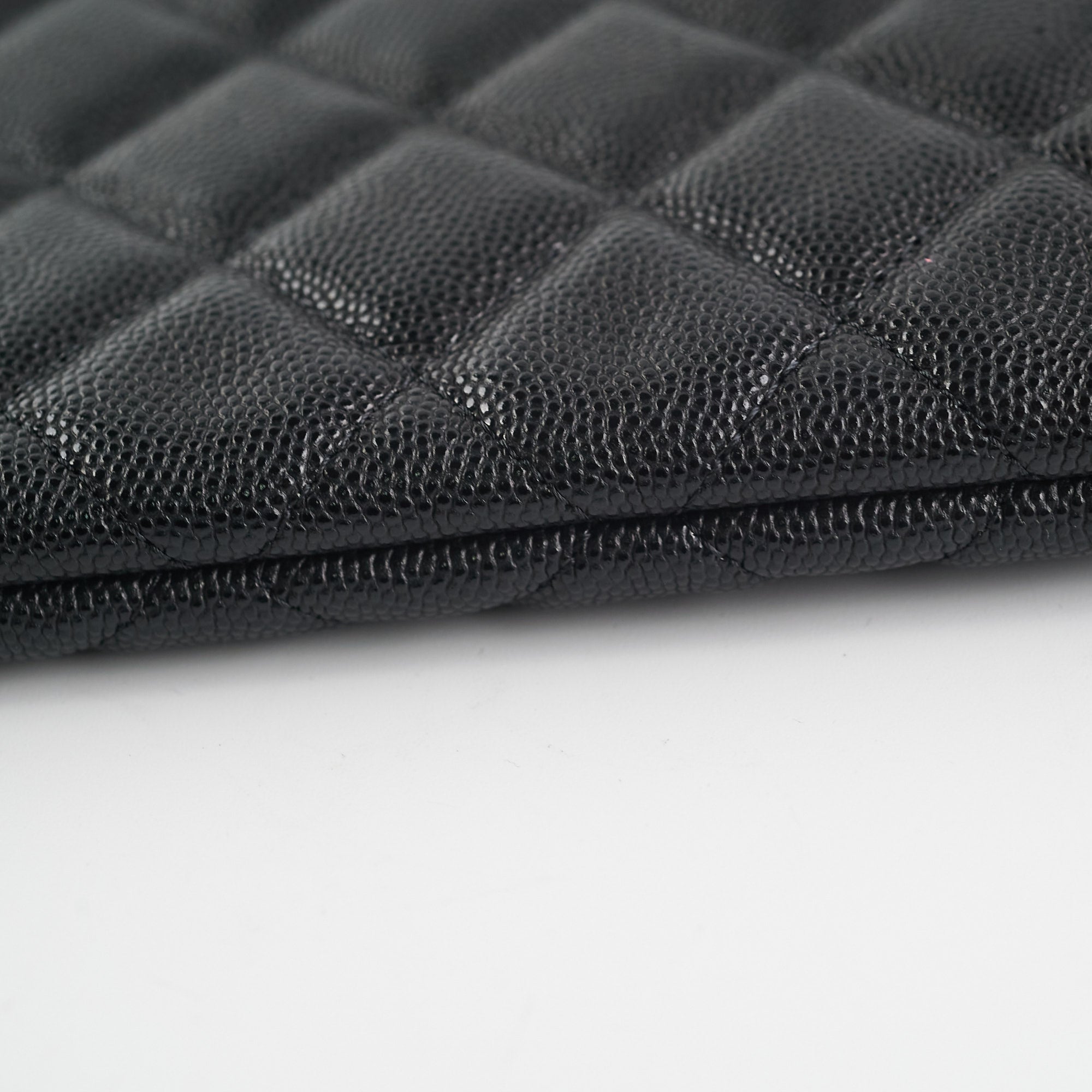 Chanel Medium O case Pouch Clutch Caviar Black