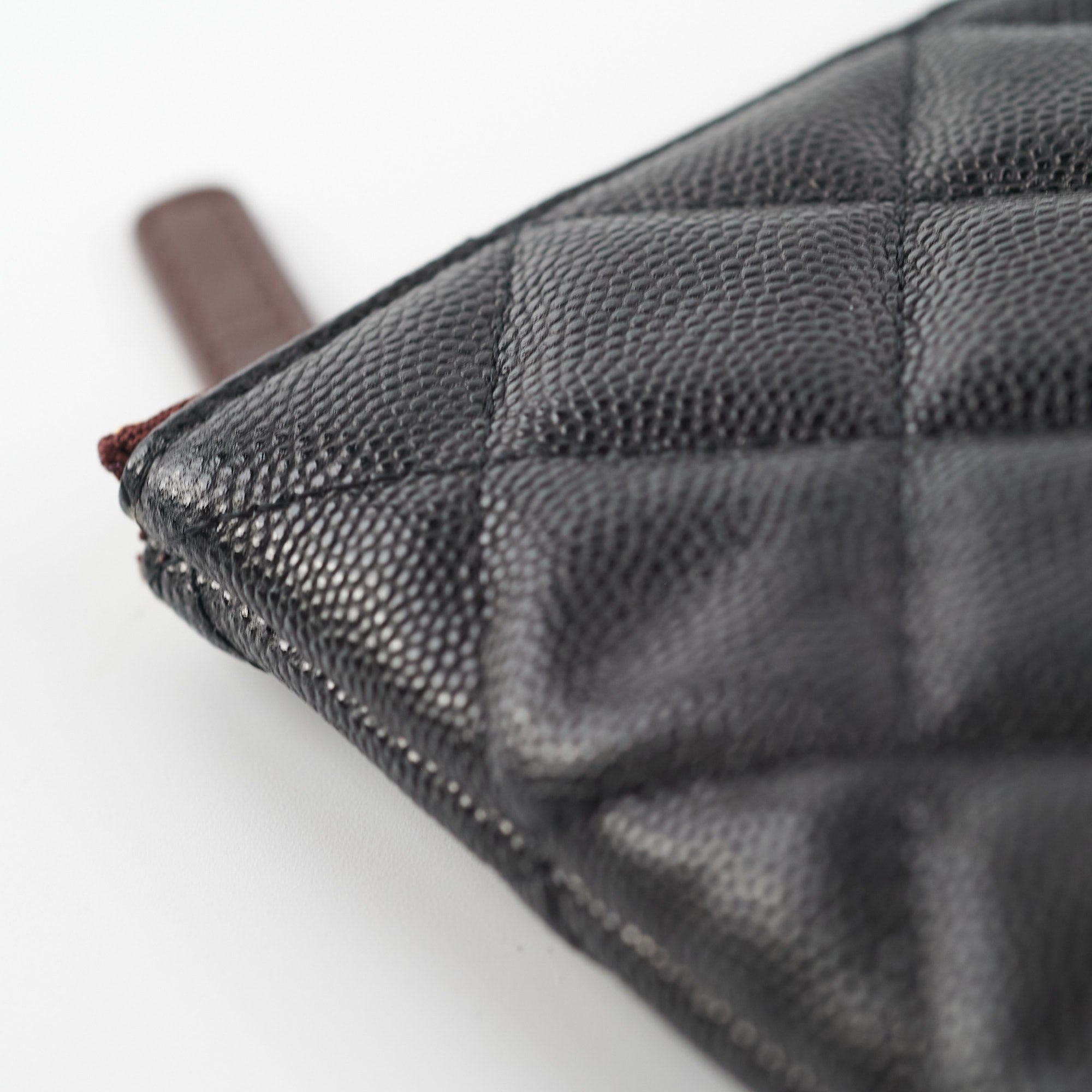 Chanel Medium O case Pouch Clutch Caviar Black